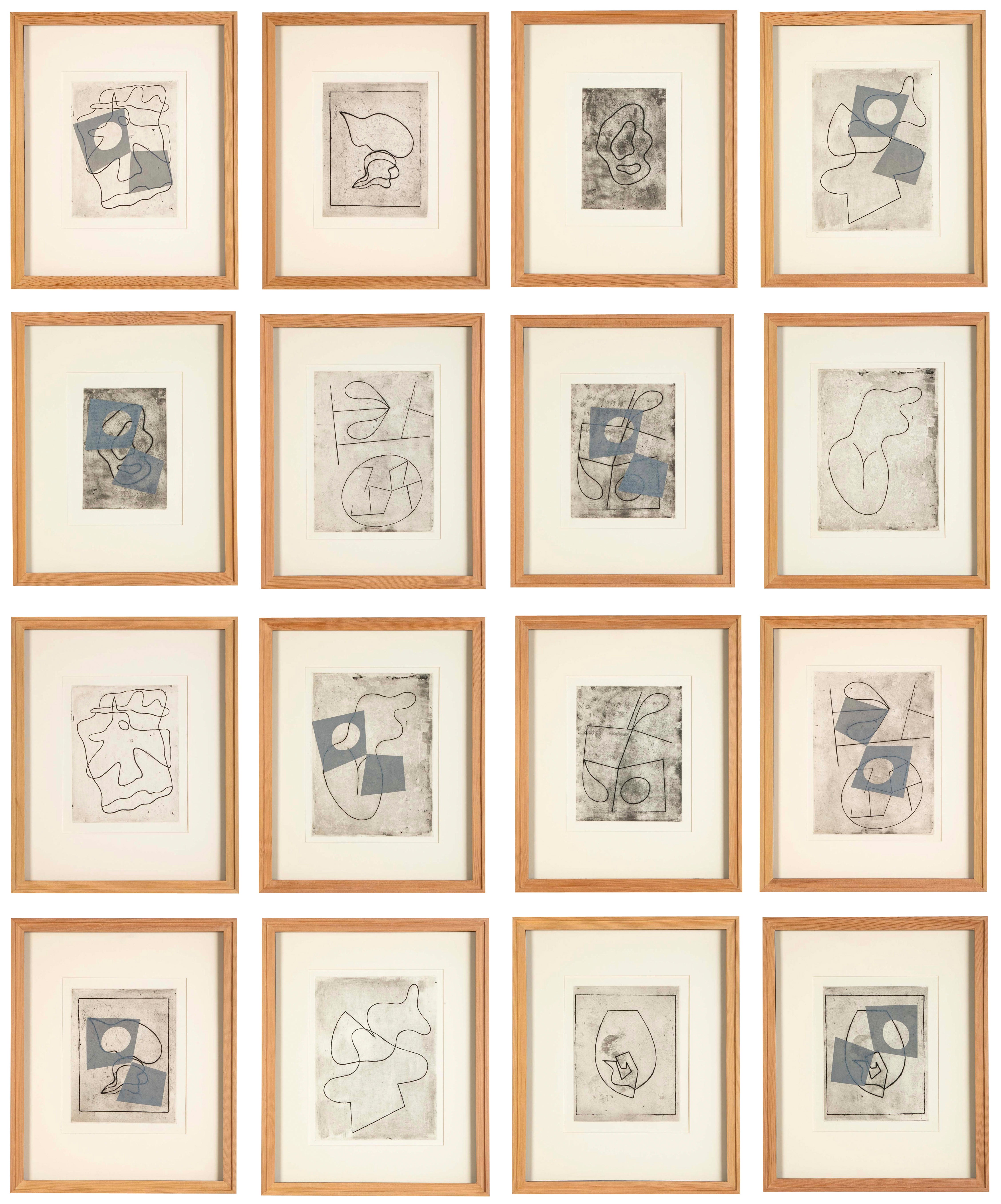 16 Cold Needle Etchings from "Vers le Blanc Infini" by Jean ( Hans ) Arp - Priced Individually