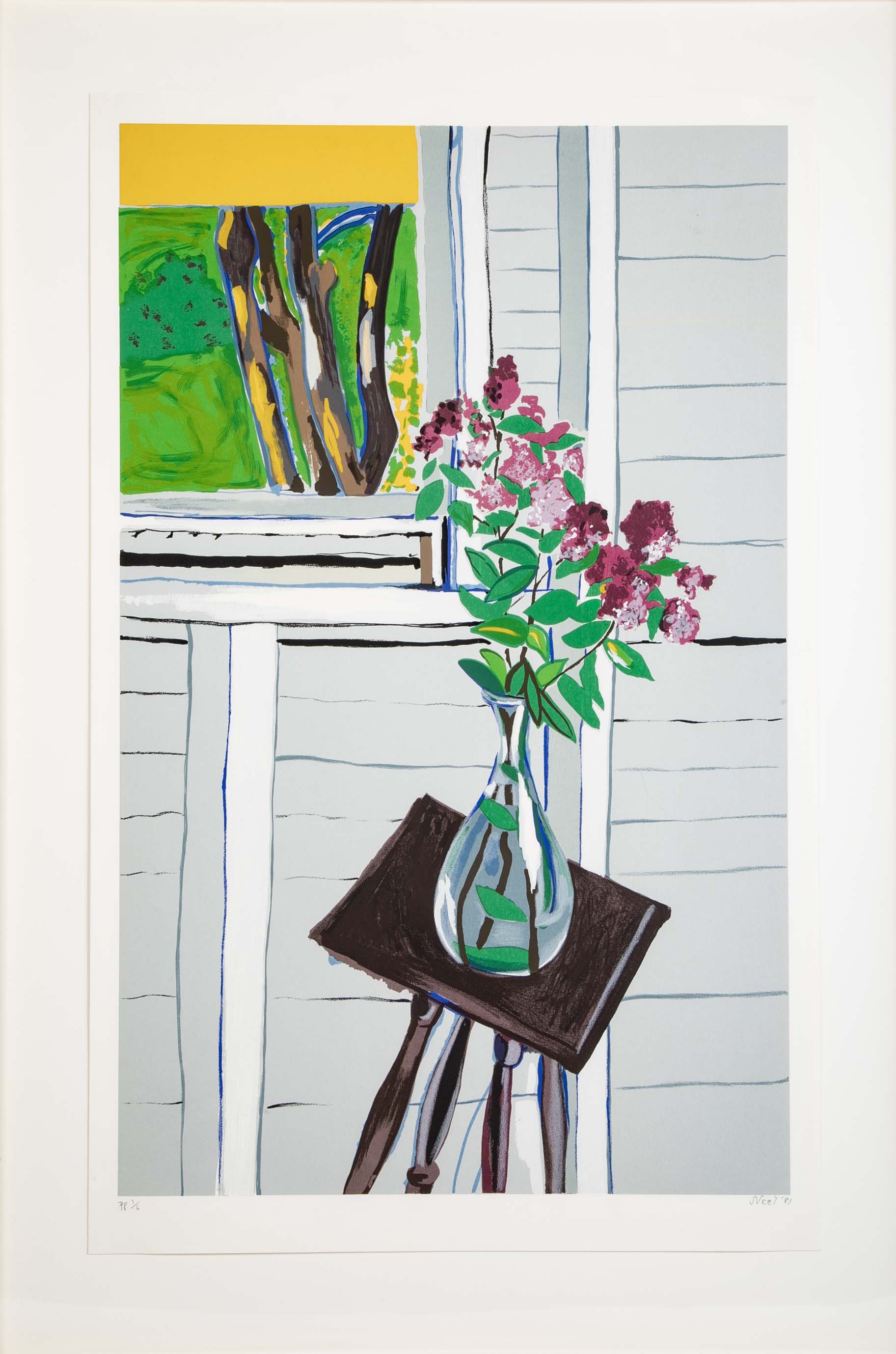 Alice Neel (1900-1984) Still Life "Vase of Flowers"