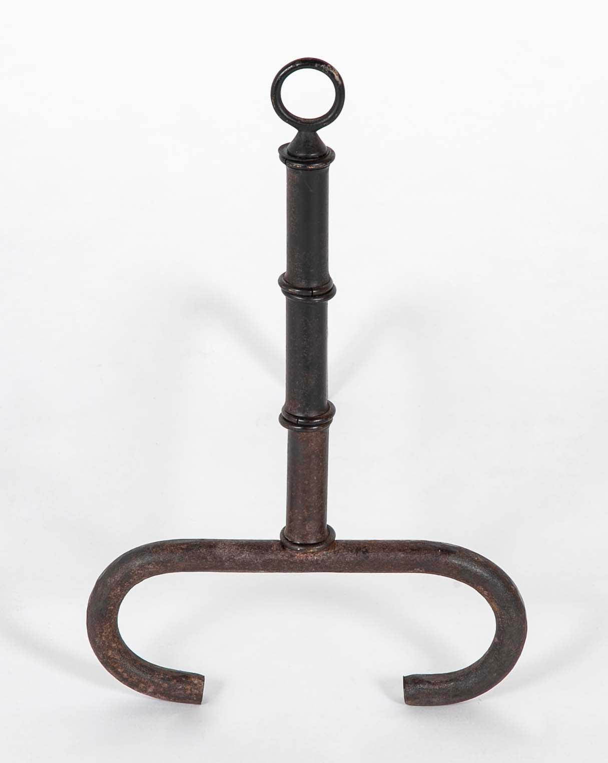 Pair of Mid-Century Iron Andirons Attributed to Jacques Adnet