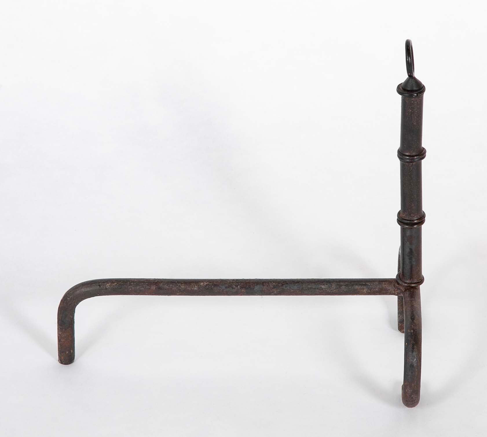 Pair of Mid-Century Iron Andirons Attributed to Jacques Adnet