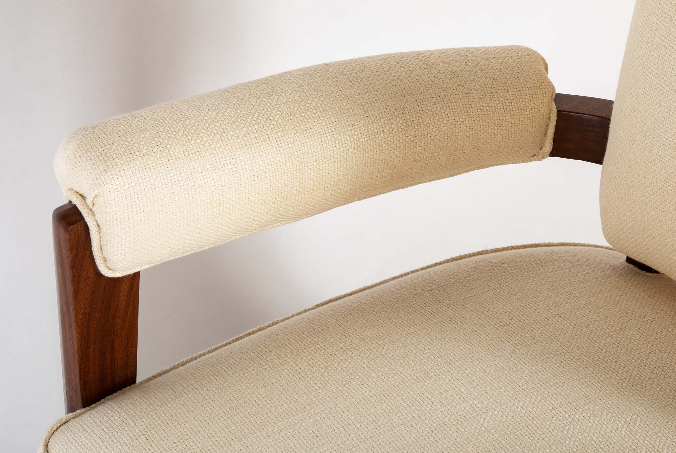 Pair of Mahogany Open Armchairs Attributed to Dominique