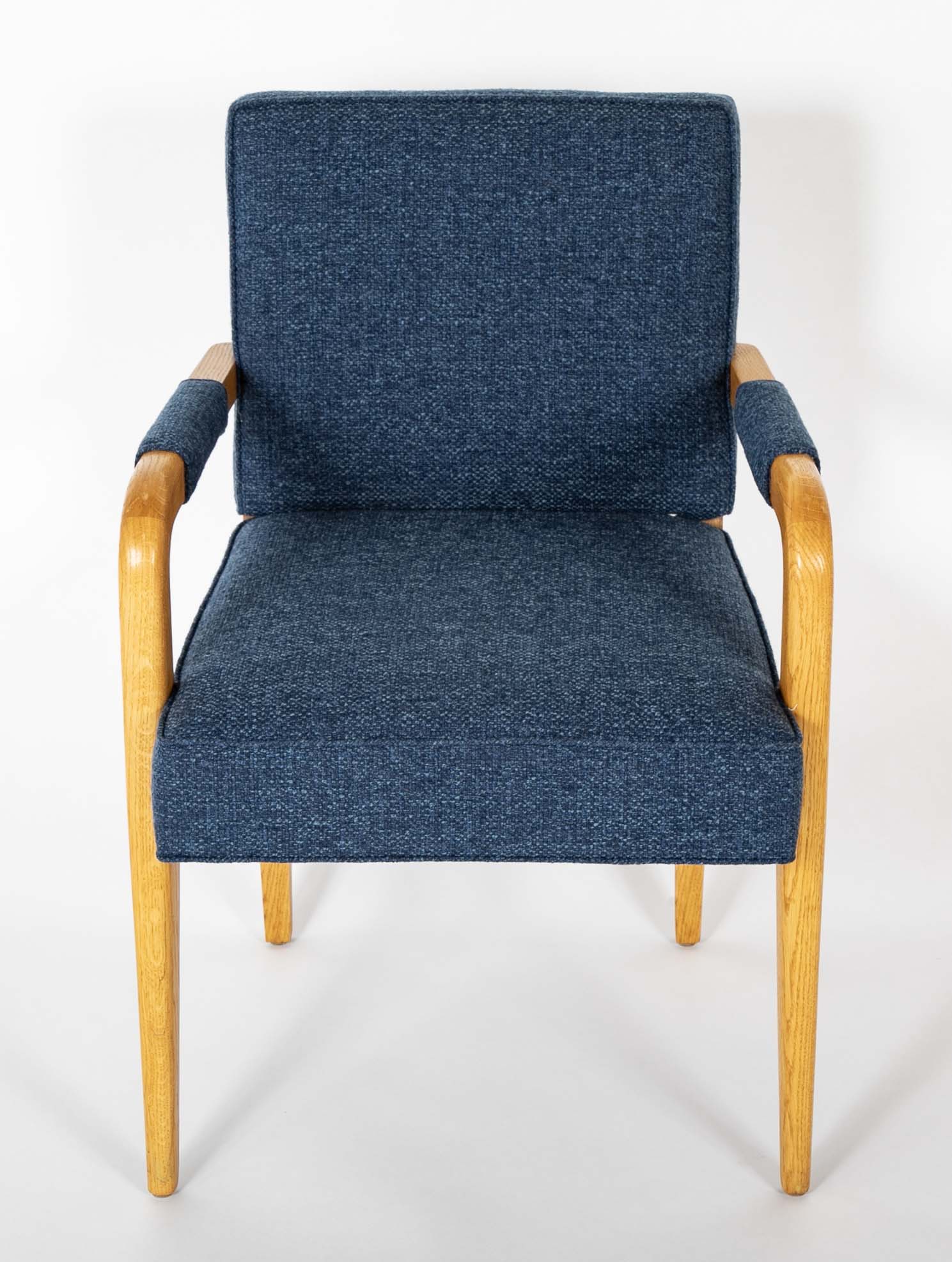 Pair of French Oak Open Arm Armchairs