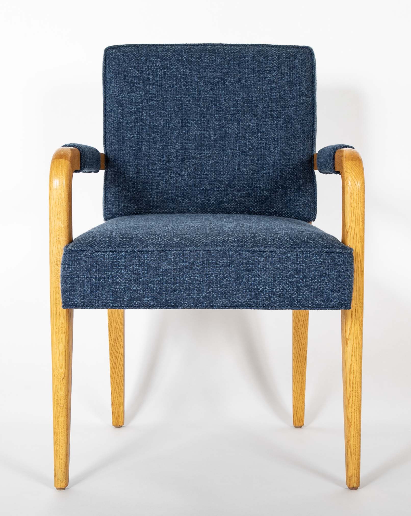 Pair of French Oak Open Arm Armchairs