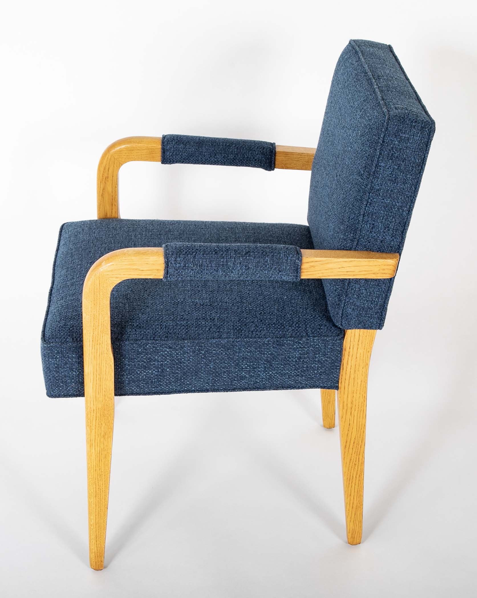 Pair of French Oak Open Arm Armchairs