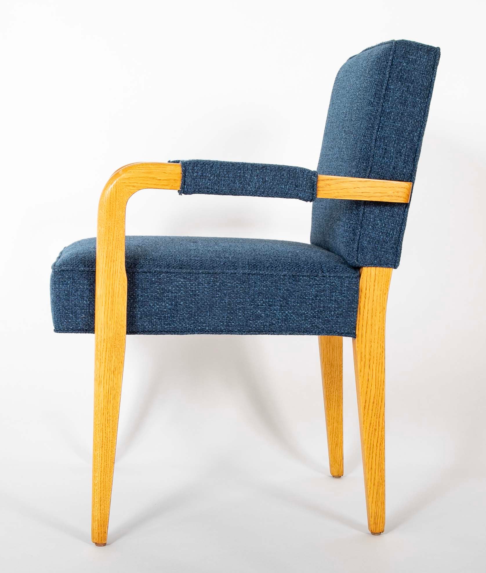 Pair of French Oak Open Arm Armchairs