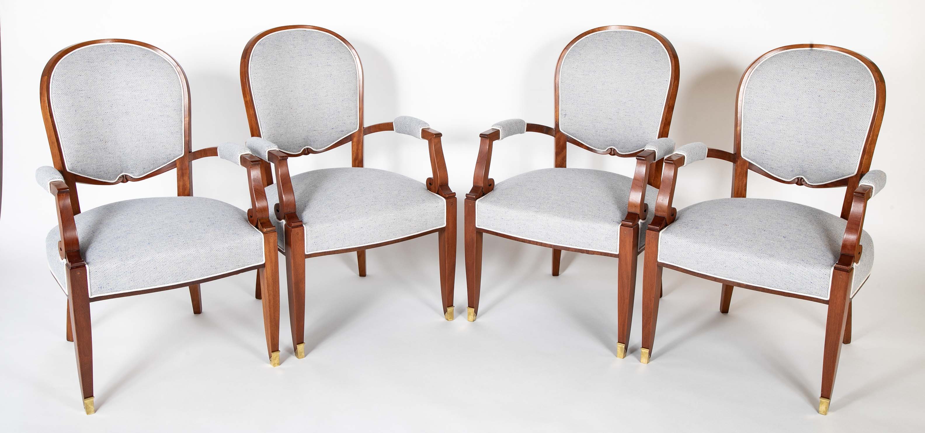 Set of 4 Bridge Chairs by Jules Leleu