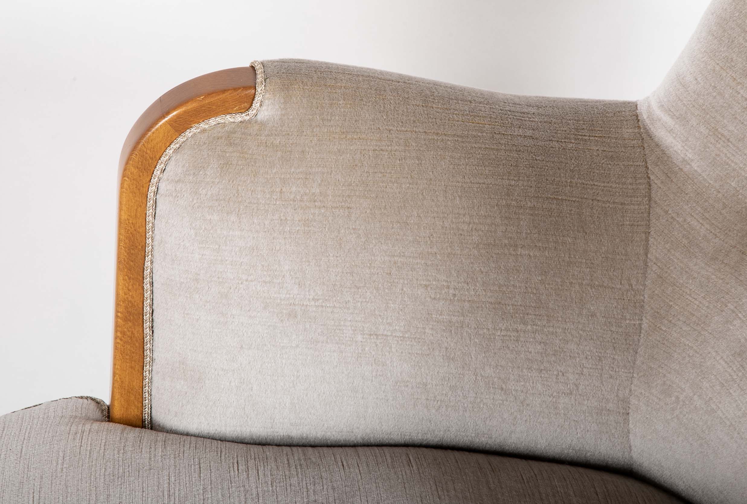 Upholstered Arm Chair Attributed By Axel Larsson with Exposed Frame