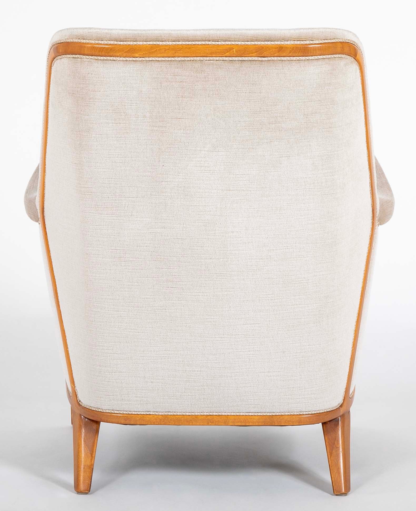 Upholstered Arm Chair Attributed By Axel Larsson with Exposed Frame