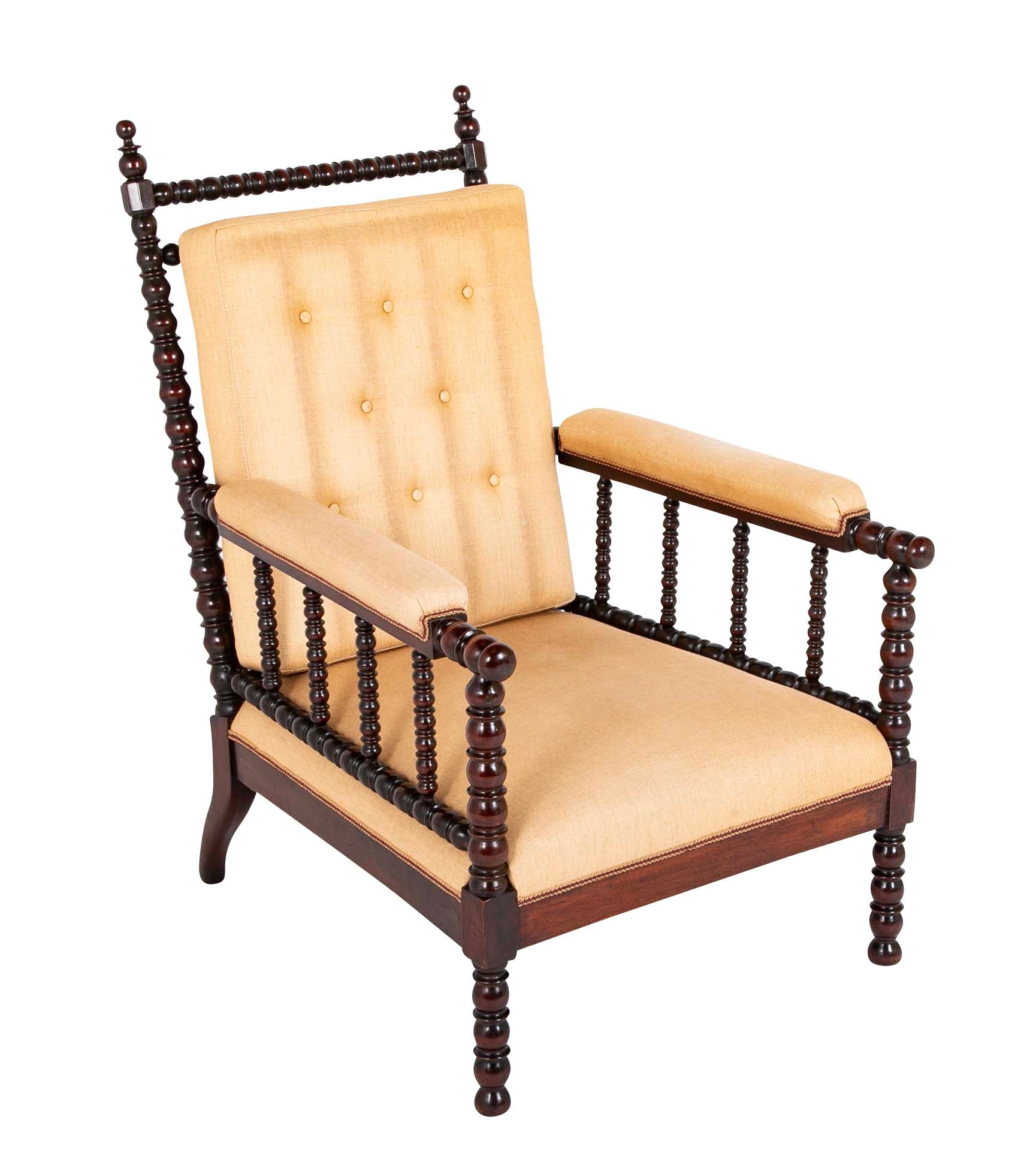 Late 19th / Early 20th Century American Bobbin Armchair
