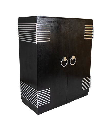 Ebonized Oak Cabinet Designed by Jean Pascaud & Produced by Maison L' IDEAL