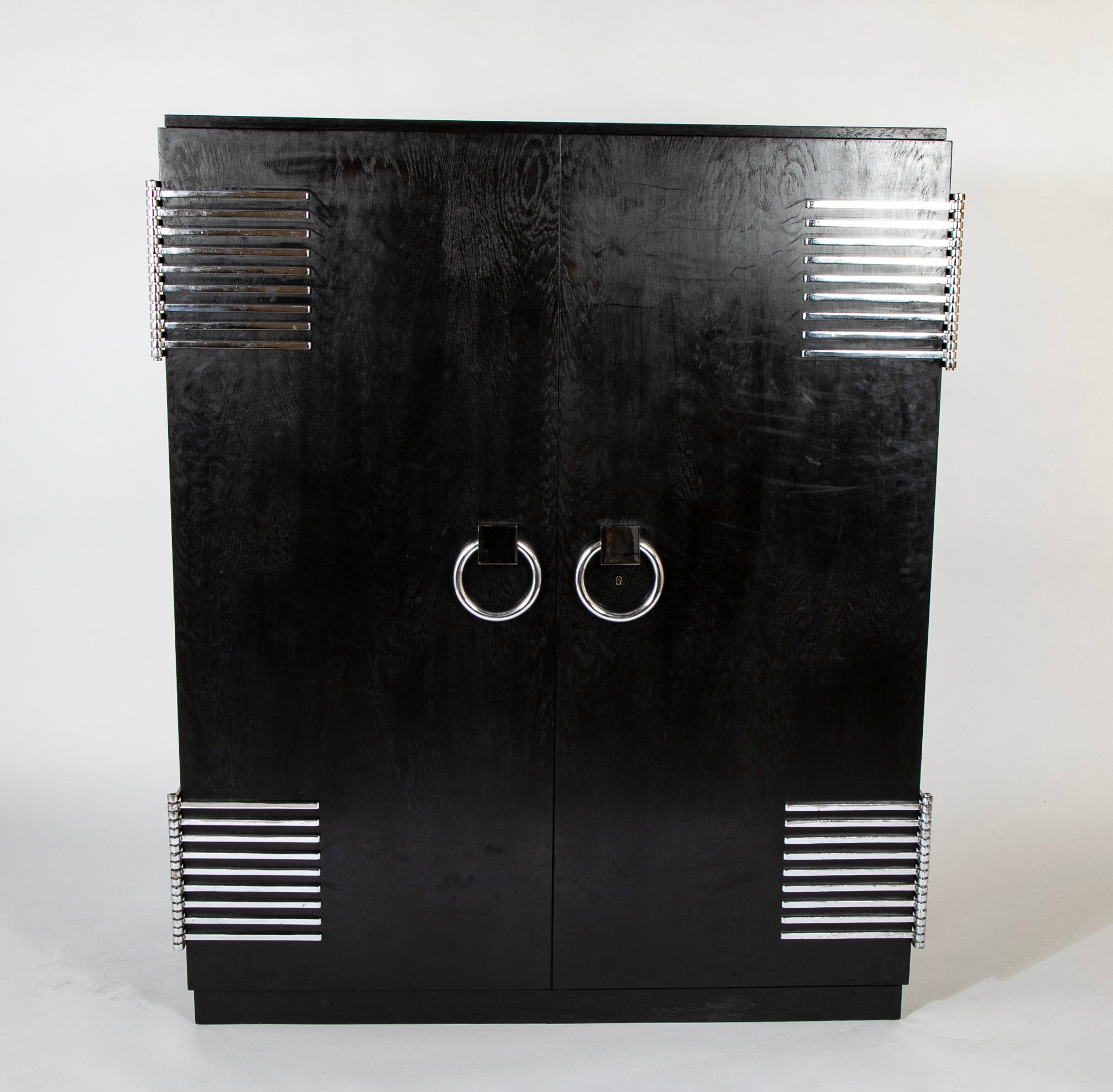 Ebonized Oak Cabinet Designed by Jean Pascaud & Produced by Maison L' IDEAL
