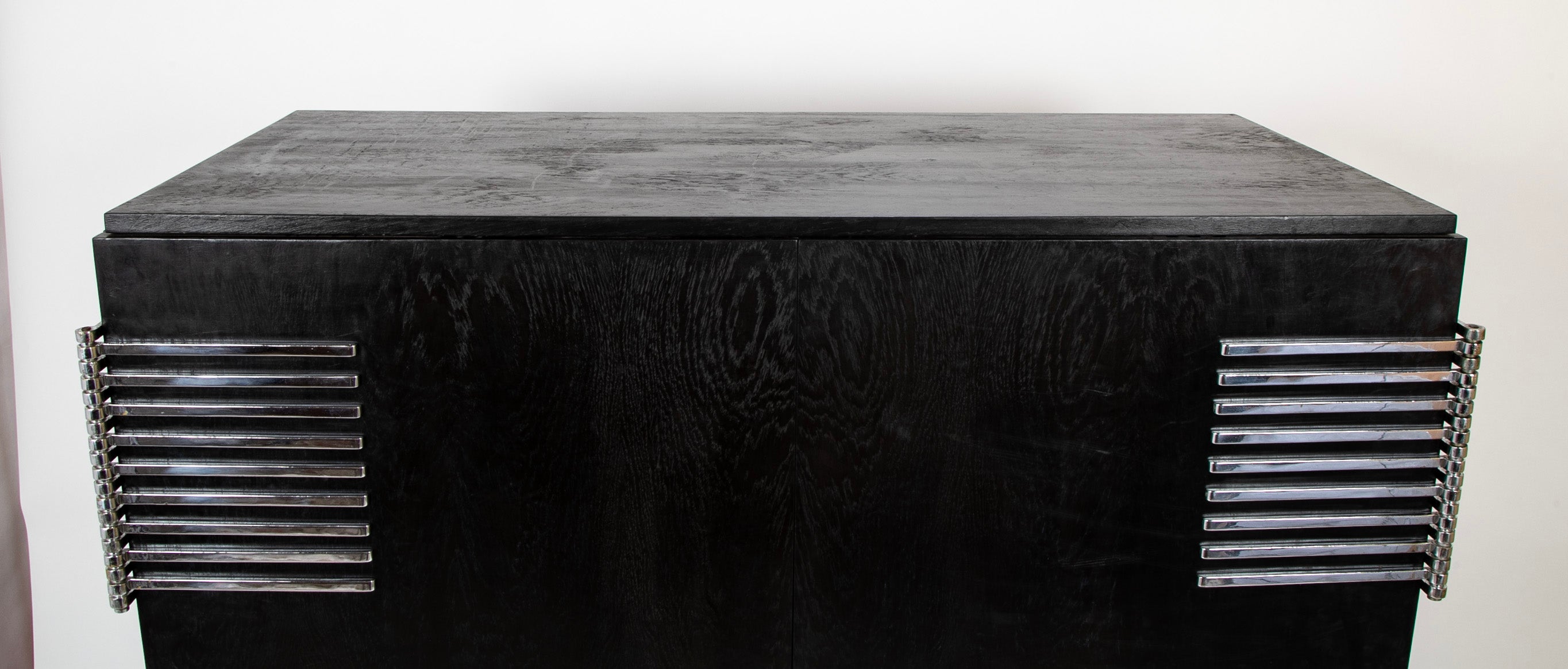 Ebonized Oak Cabinet Designed by Jean Pascaud & Produced by Maison L' IDEAL