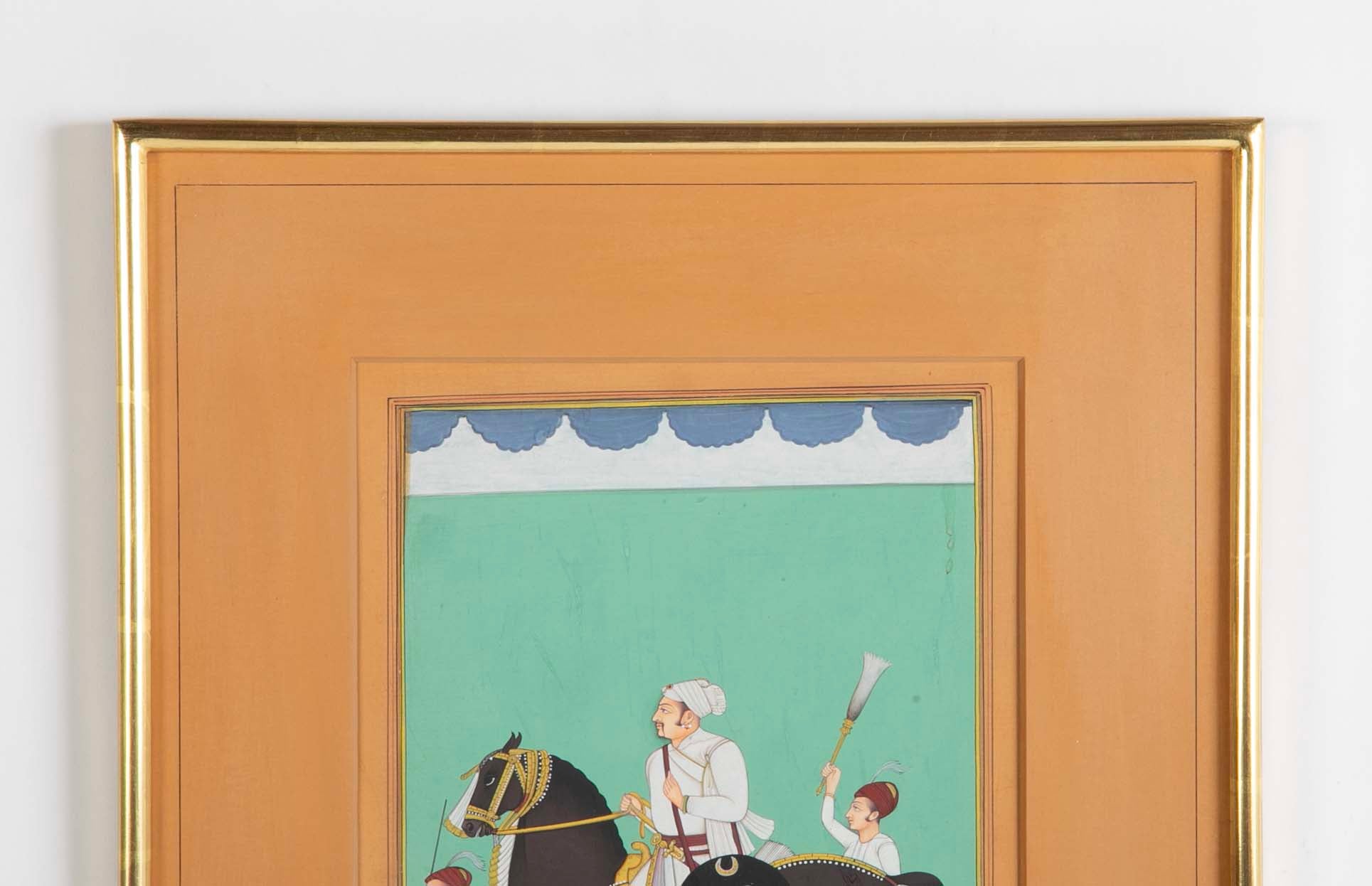 Jodhpur School Portrait of an Indian Prince with Two Attendants