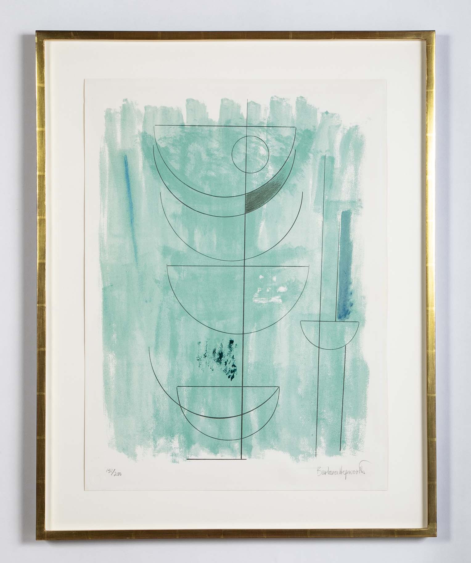 "Green Man" Lithograph in Colors by Barbara Hepworth