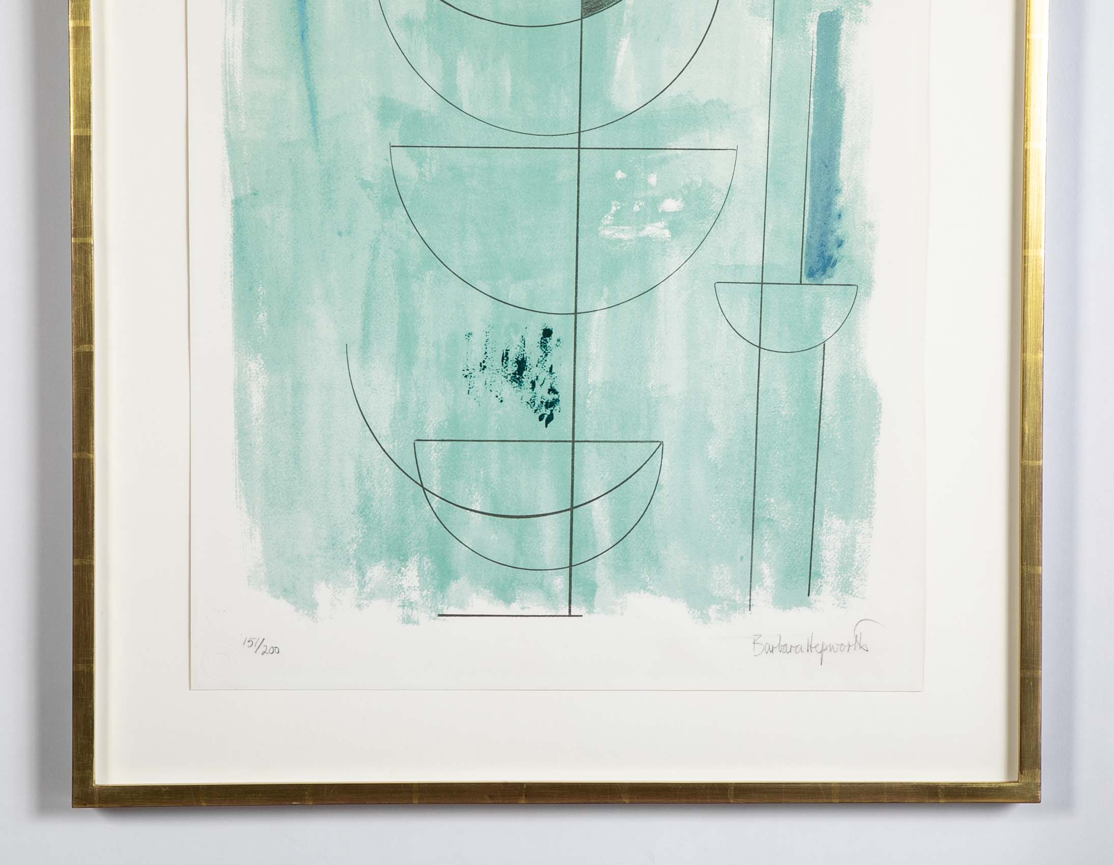 "Green Man" Lithograph in Colors by Barbara Hepworth