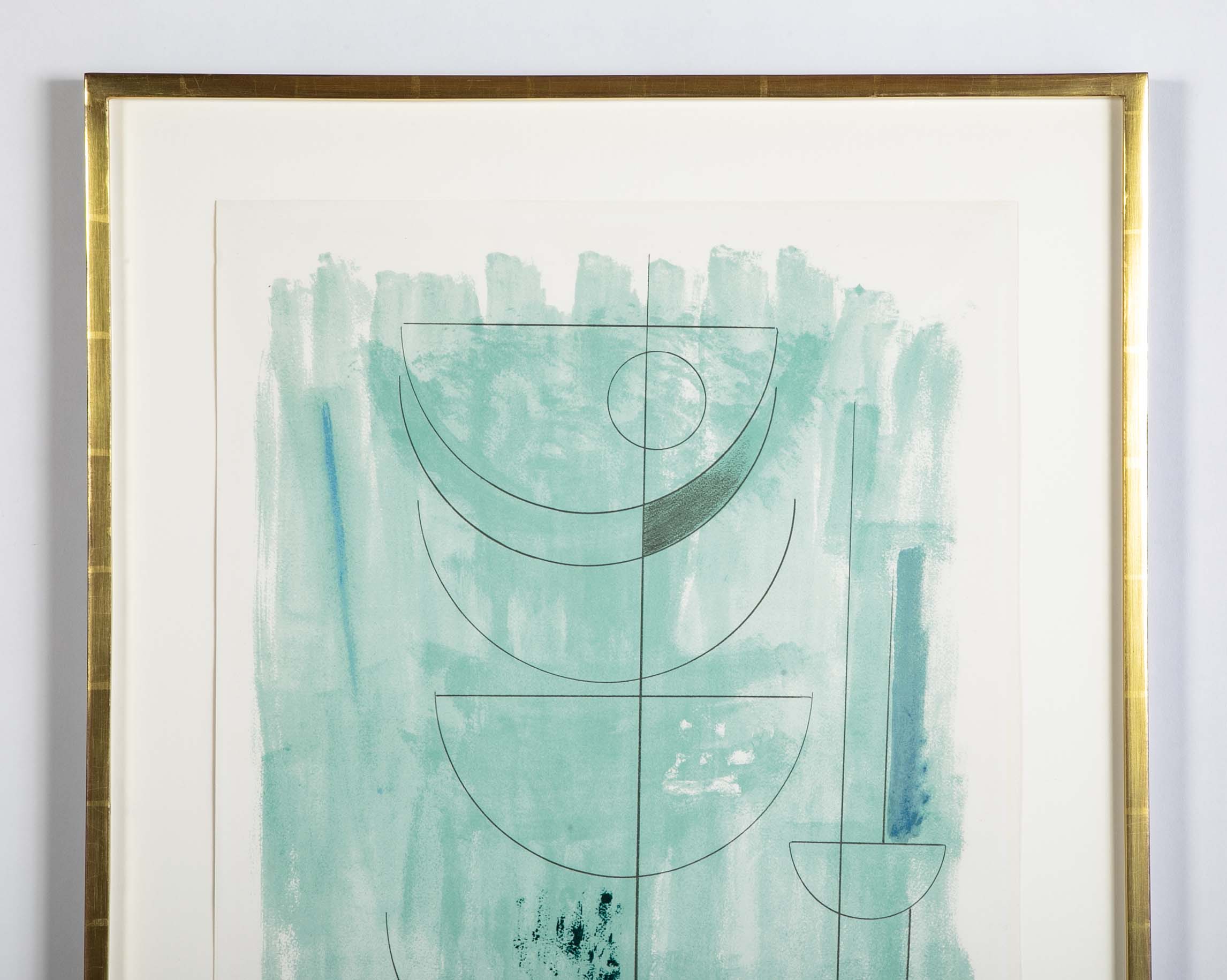 "Green Man" Lithograph in Colors by Barbara Hepworth