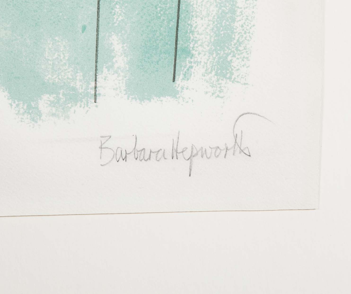 "Green Man" Lithograph in Colors by Barbara Hepworth