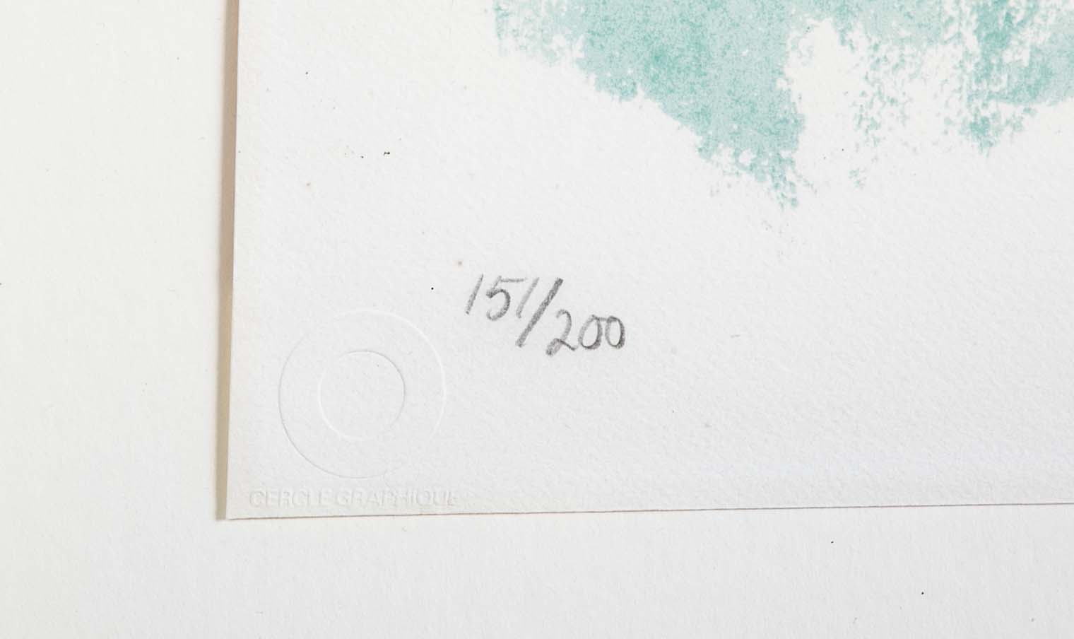 "Green Man" Lithograph in Colors by Barbara Hepworth