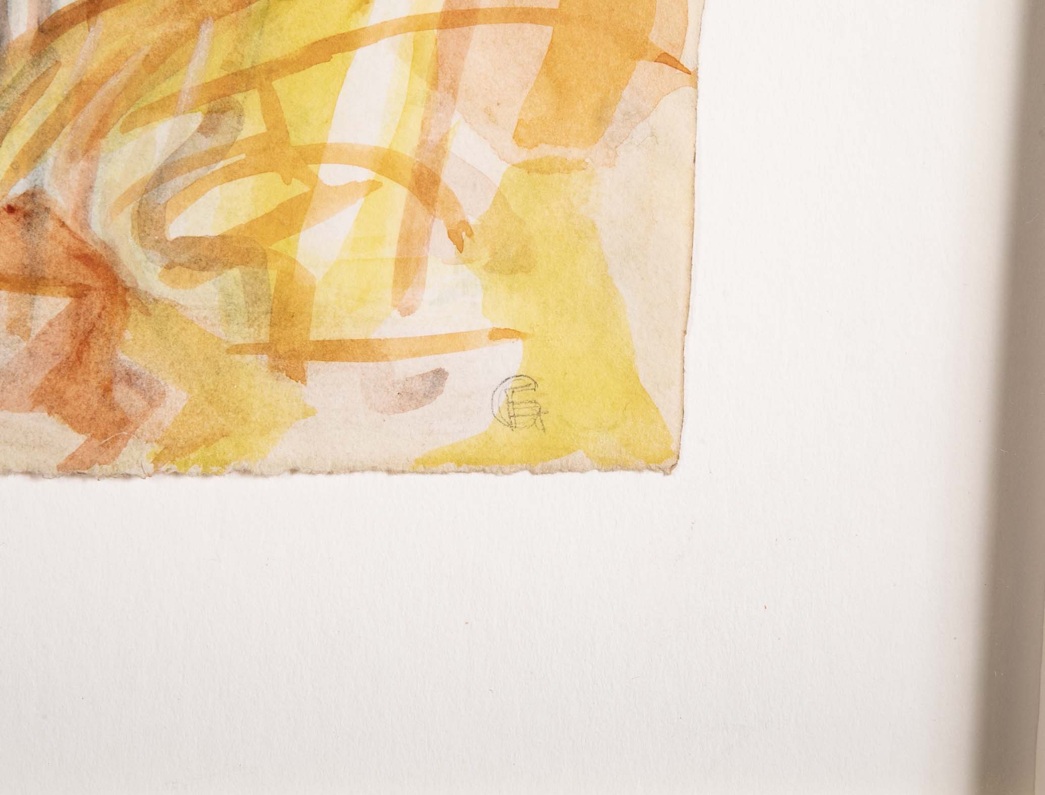 "Willows in Paddock" Watercolor & Pencil by British Artist Eileen Guthrie