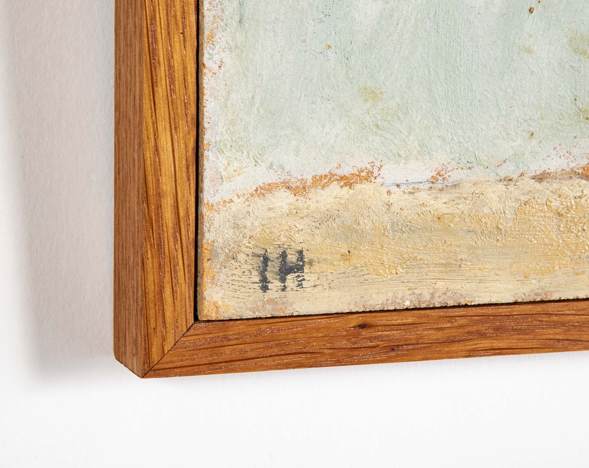 Johannes Hofmeister "Figures by the Ocean" Pencil & Oil on Compoboard