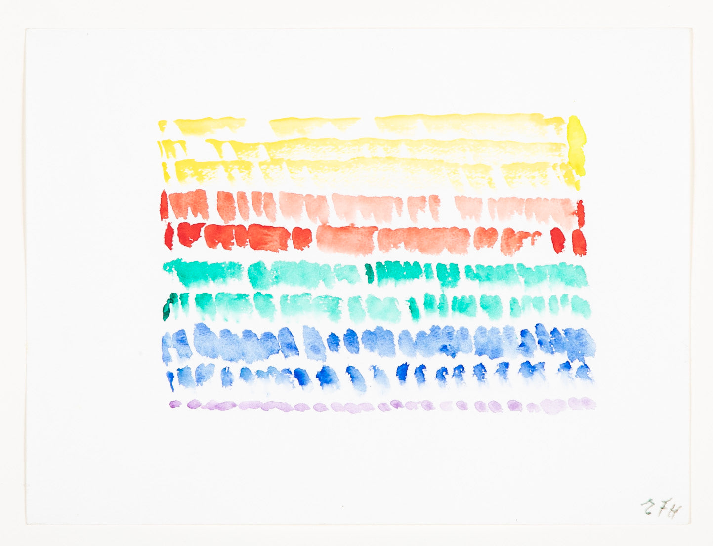 Watercolor on Paper by Danish Abstract Artist Else Fischer-Hansen