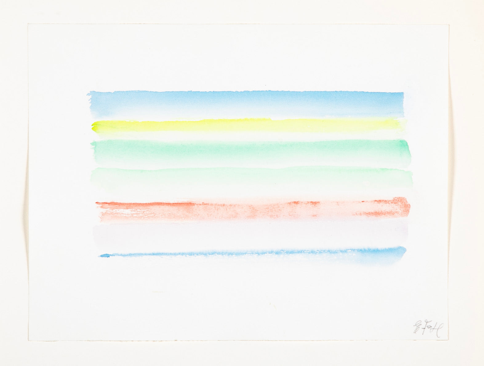 Watercolor on Paper by Danish Abstract Artist Else Fischer-Hansen