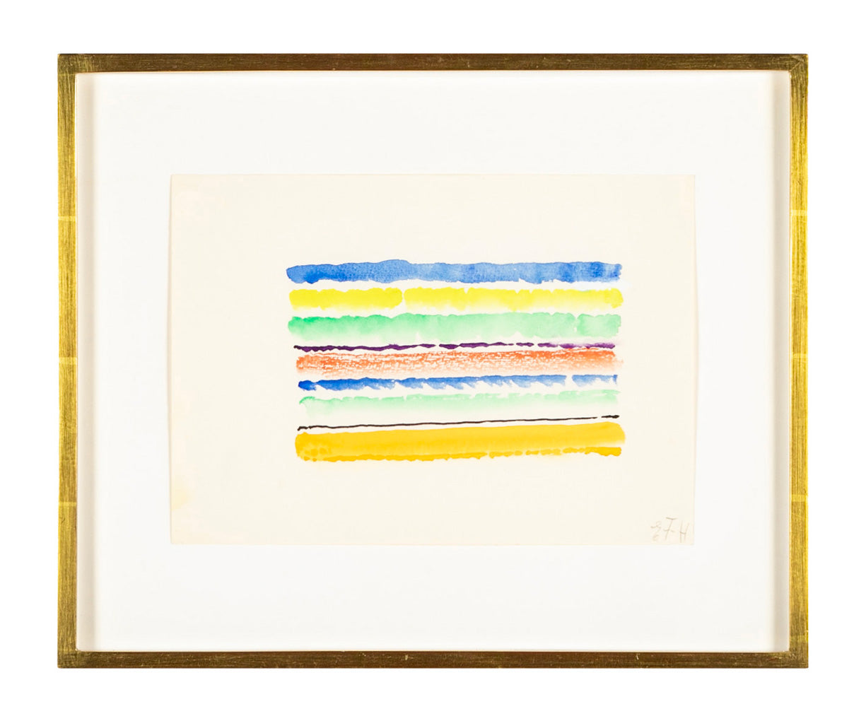 Watercolor on Paper by Danish Abstract Artist Else Fischer-Hansen
