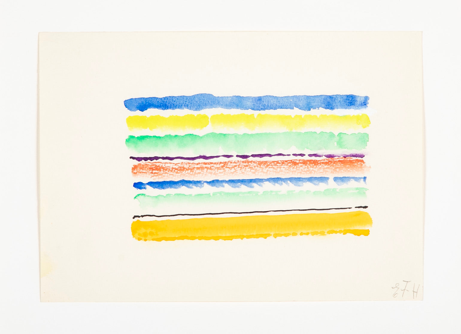 Watercolor on Paper by Danish Abstract Artist Else Fischer-Hansen