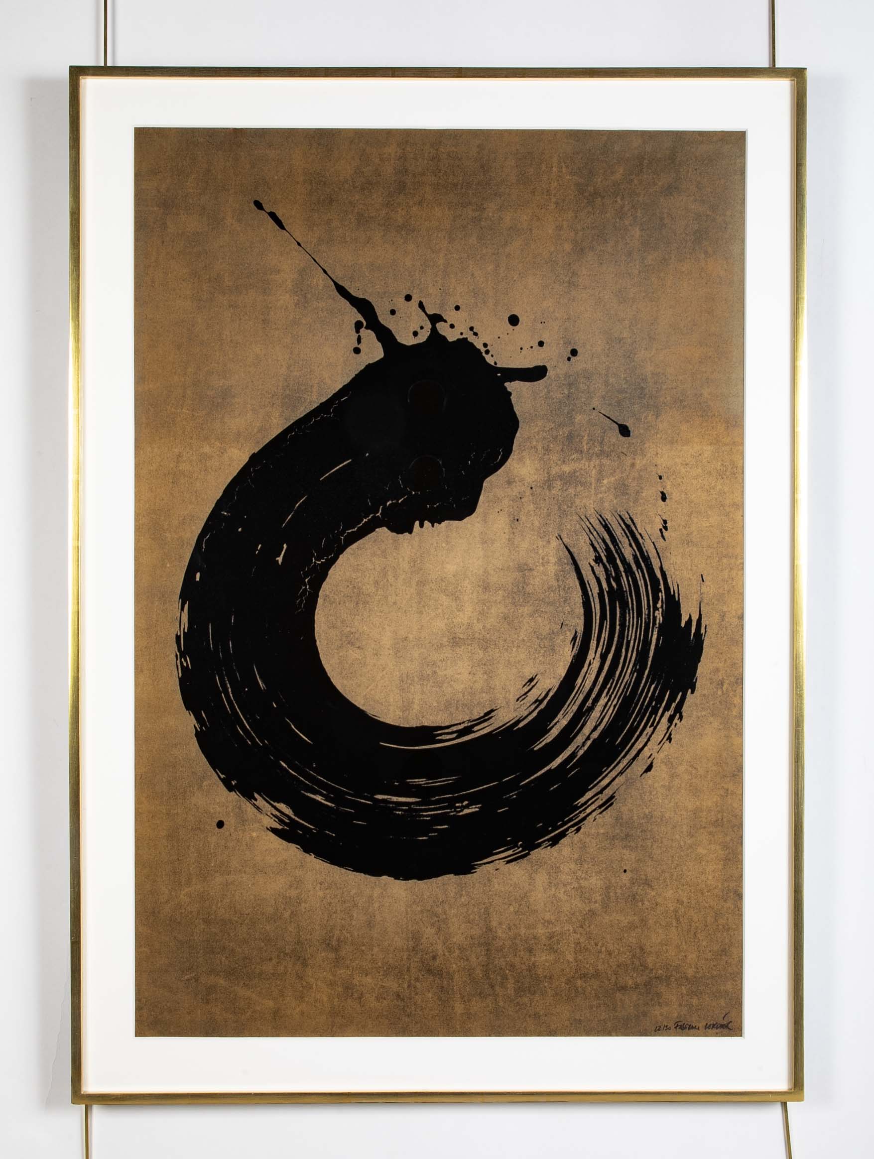 "Cercle Noir" Silkscreen in Color by Fabienne Verdier