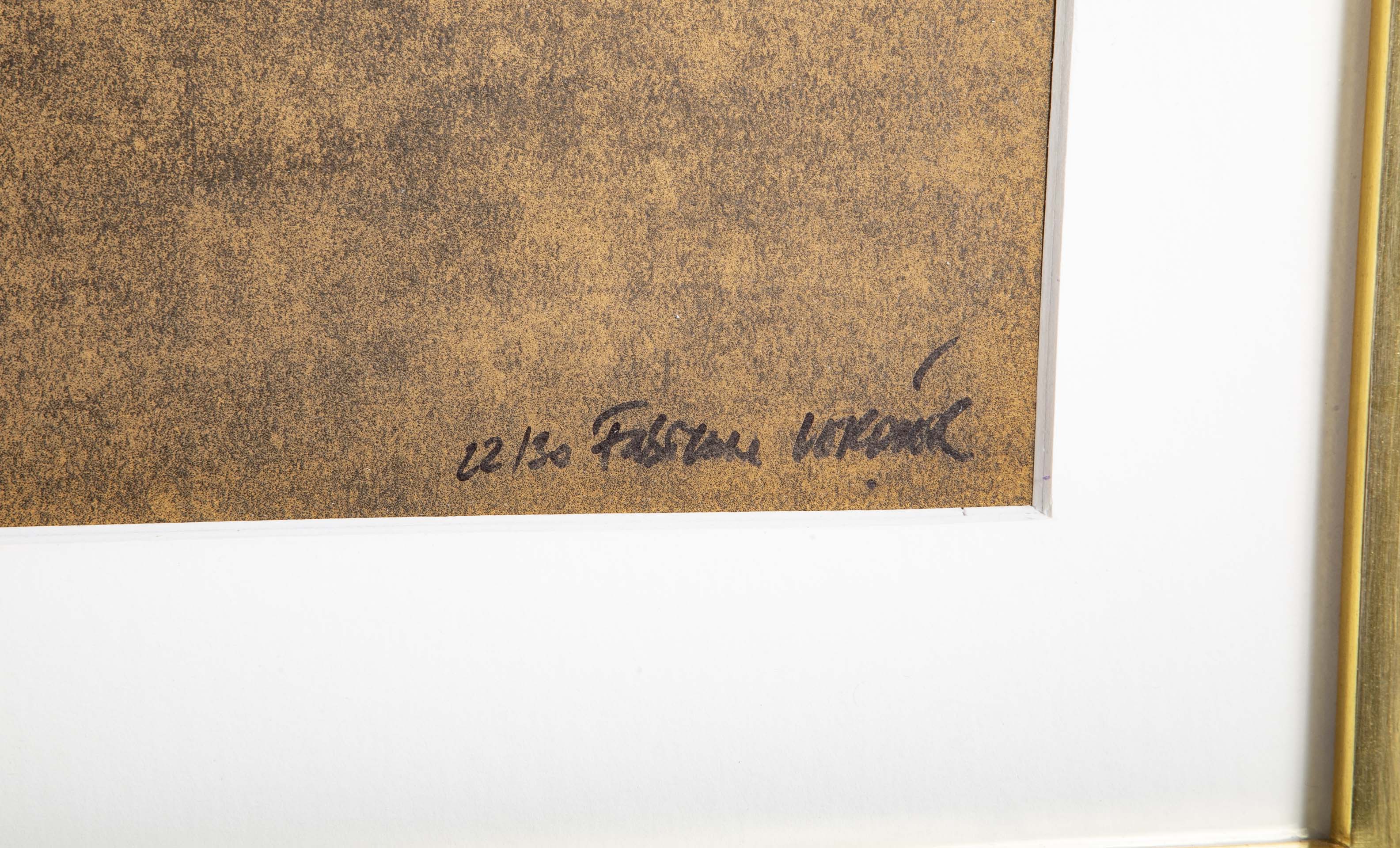 "Cercle Noir" Silkscreen in Color by Fabienne Verdier