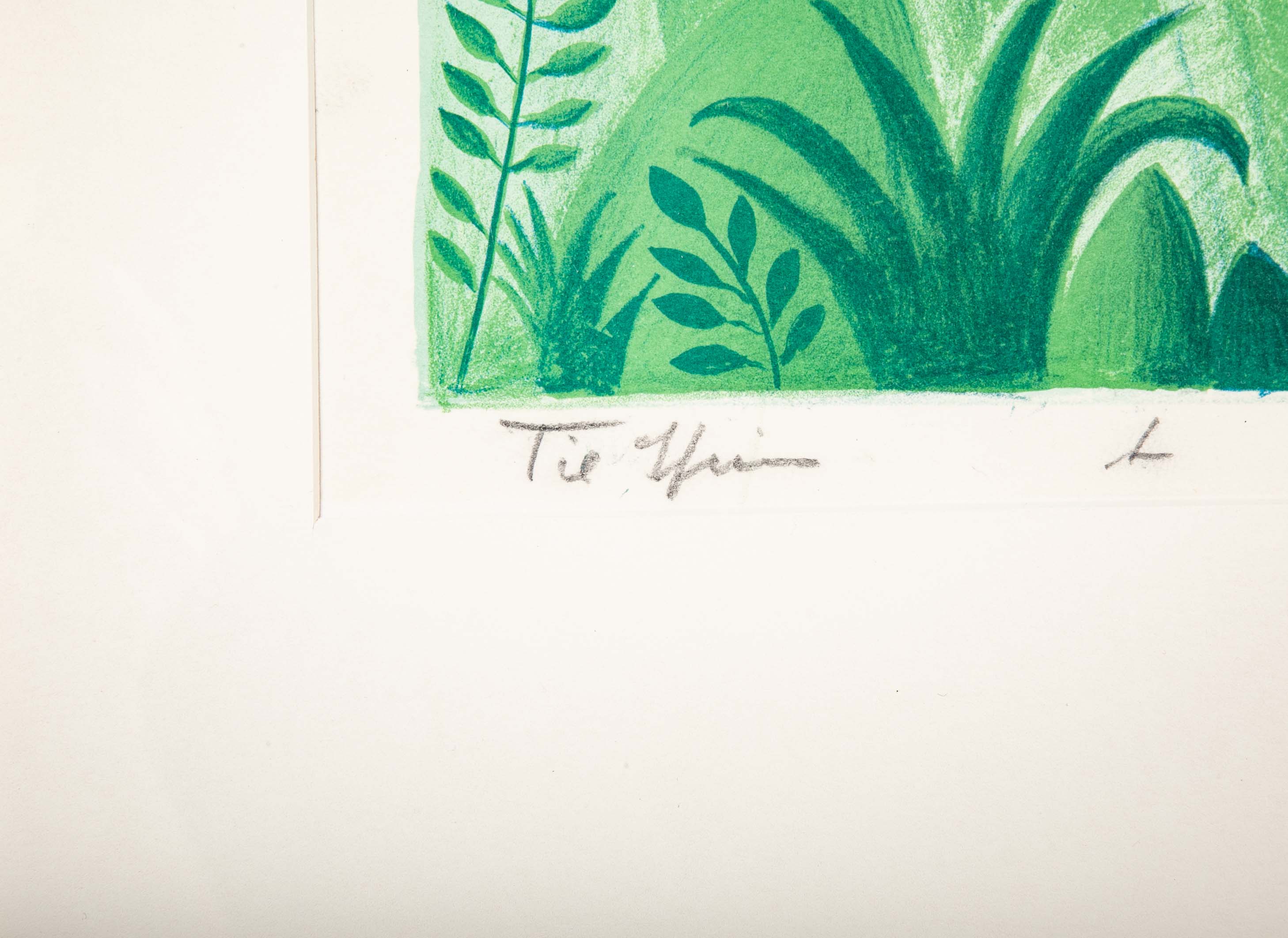 "Ensom Elefant" Lithograph in Colors by Hans Scherfig