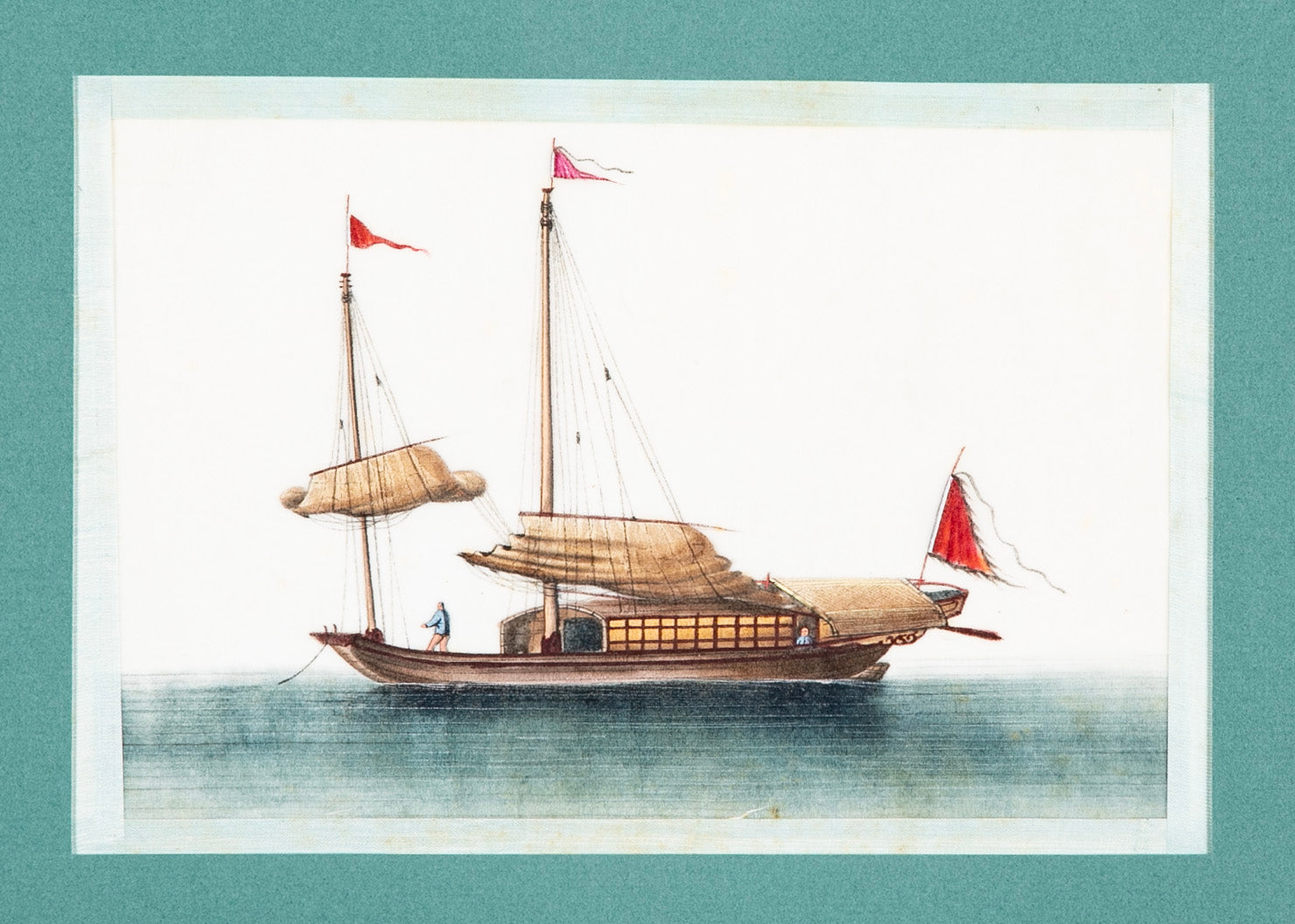Set of 12 Gouaches of Chinese Junks and Other Vessels by Youqua