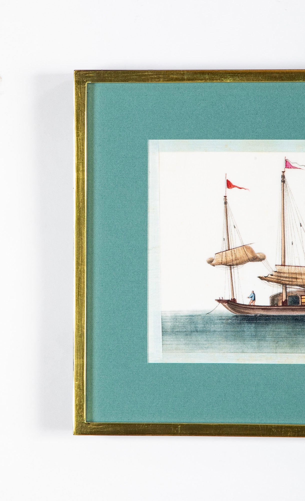 Set of 12 Gouaches of Chinese Junks and Other Vessels by Youqua