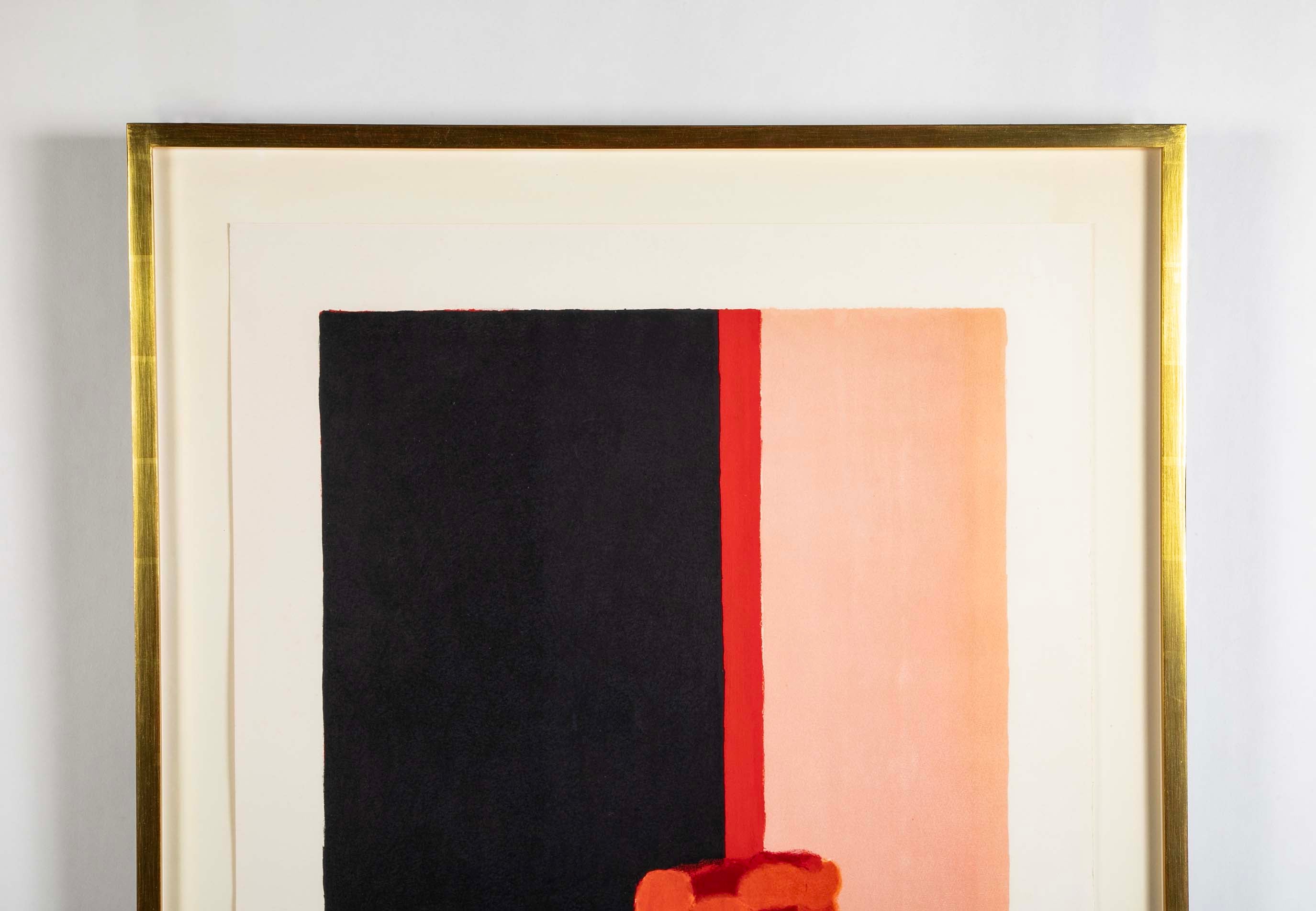 "Tokonoma, Rouge et Noir" Lithograph in Colors by Bernard Cathelin