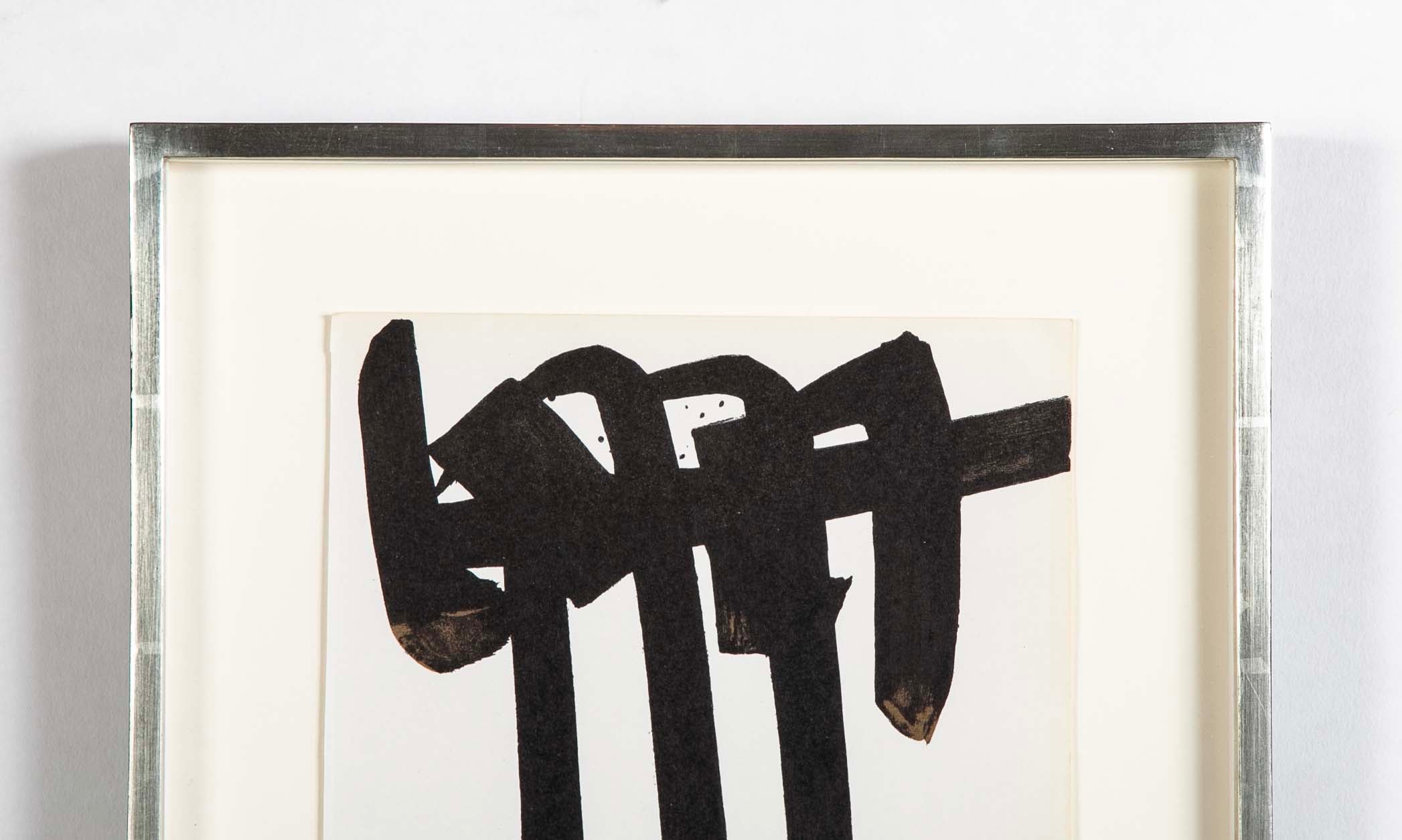 Pierre Soulages Original Lithograph Published for The Art Review "XXe Siecle" Magazine