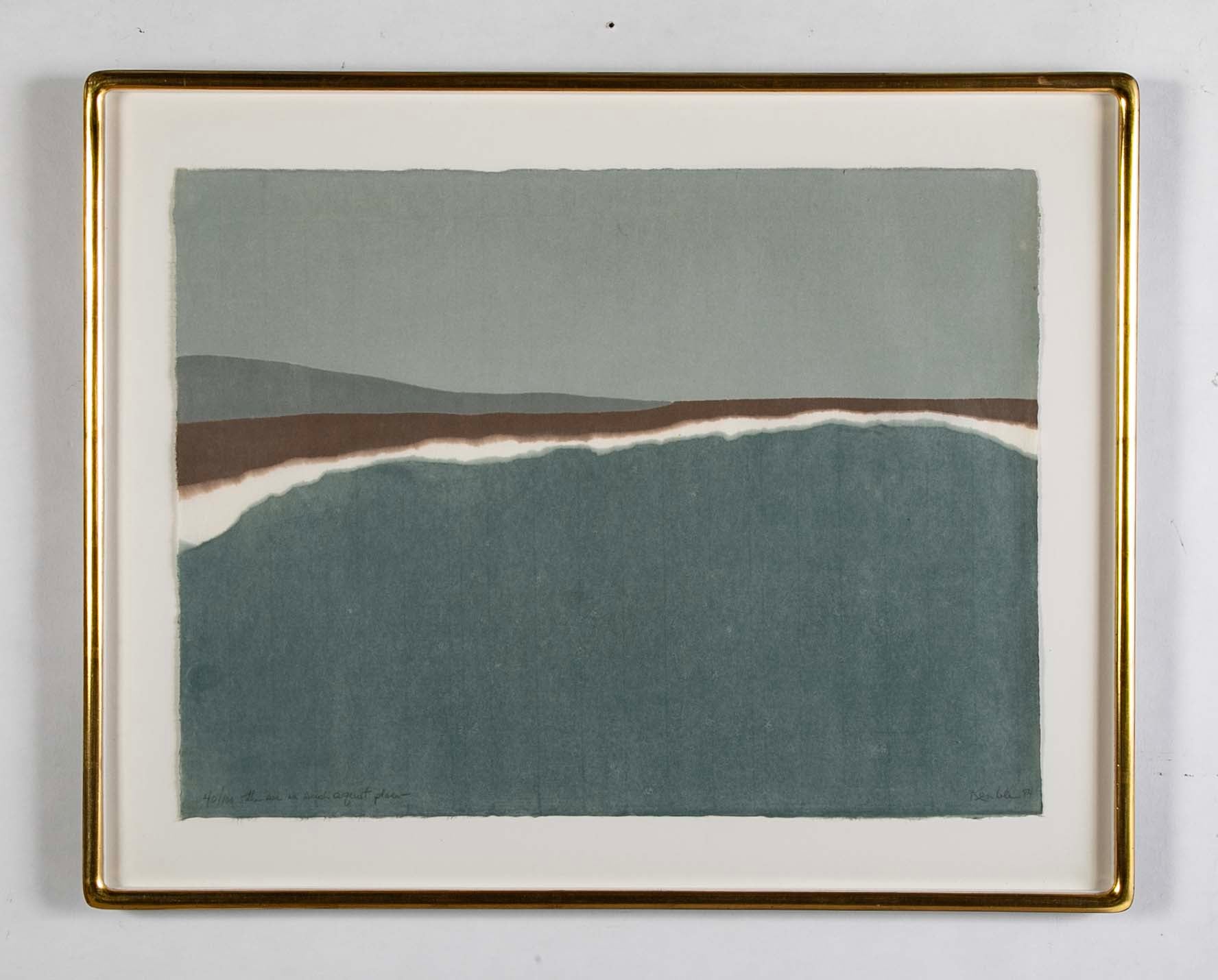 Serigraph ''The Sea is Such a Quiet Place'' by Richard Kemble (USA 1932-2007)