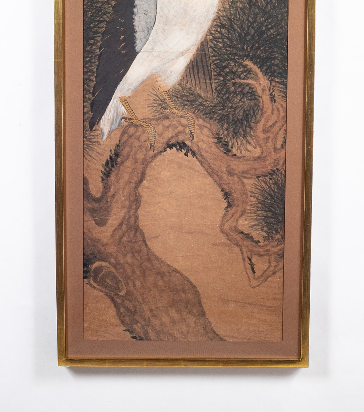 Late 19th Century Japanese Vertical Scroll Painting now Framed
