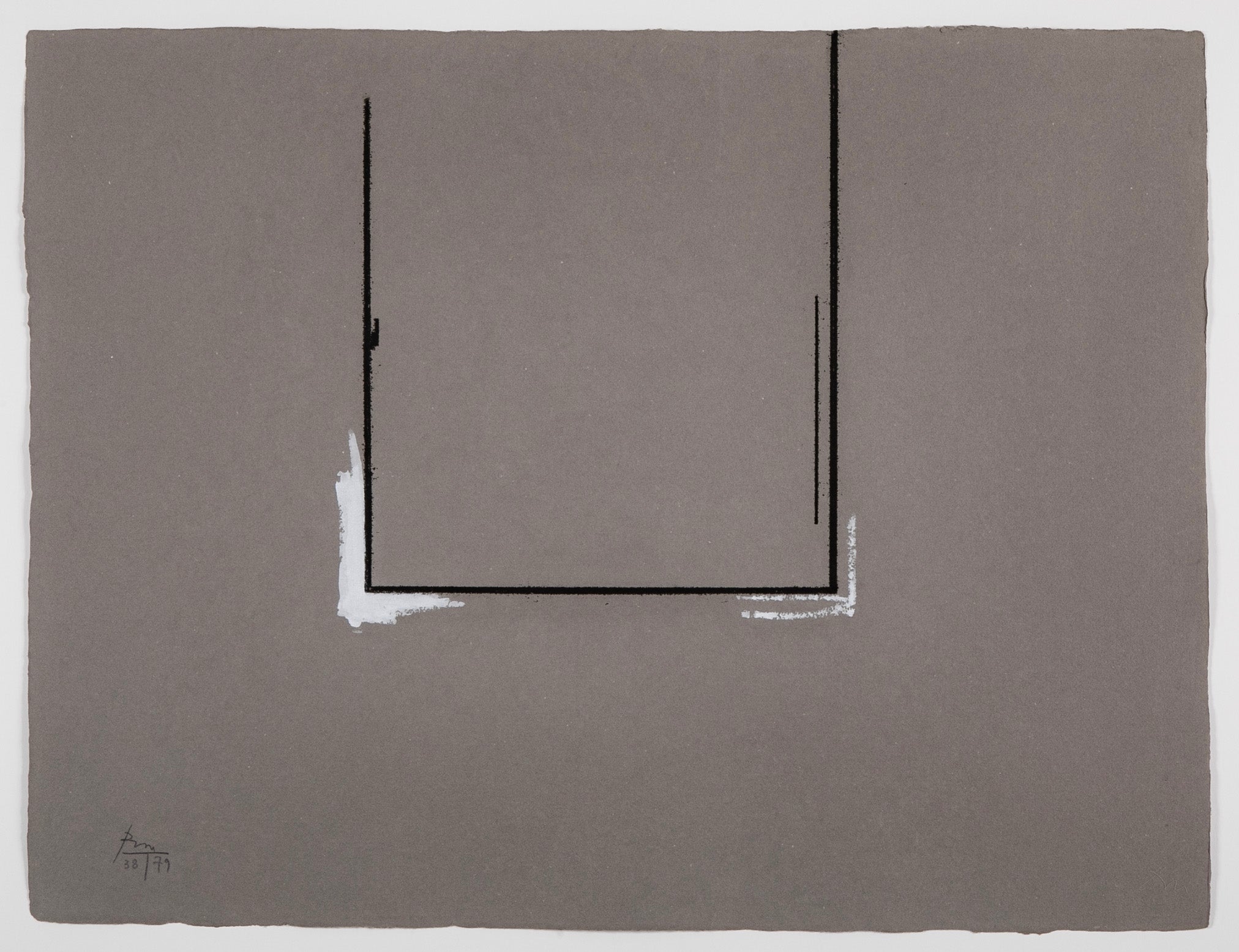 "Gray Open with White Paint" Soft Ground Etching by Robert Motherwell