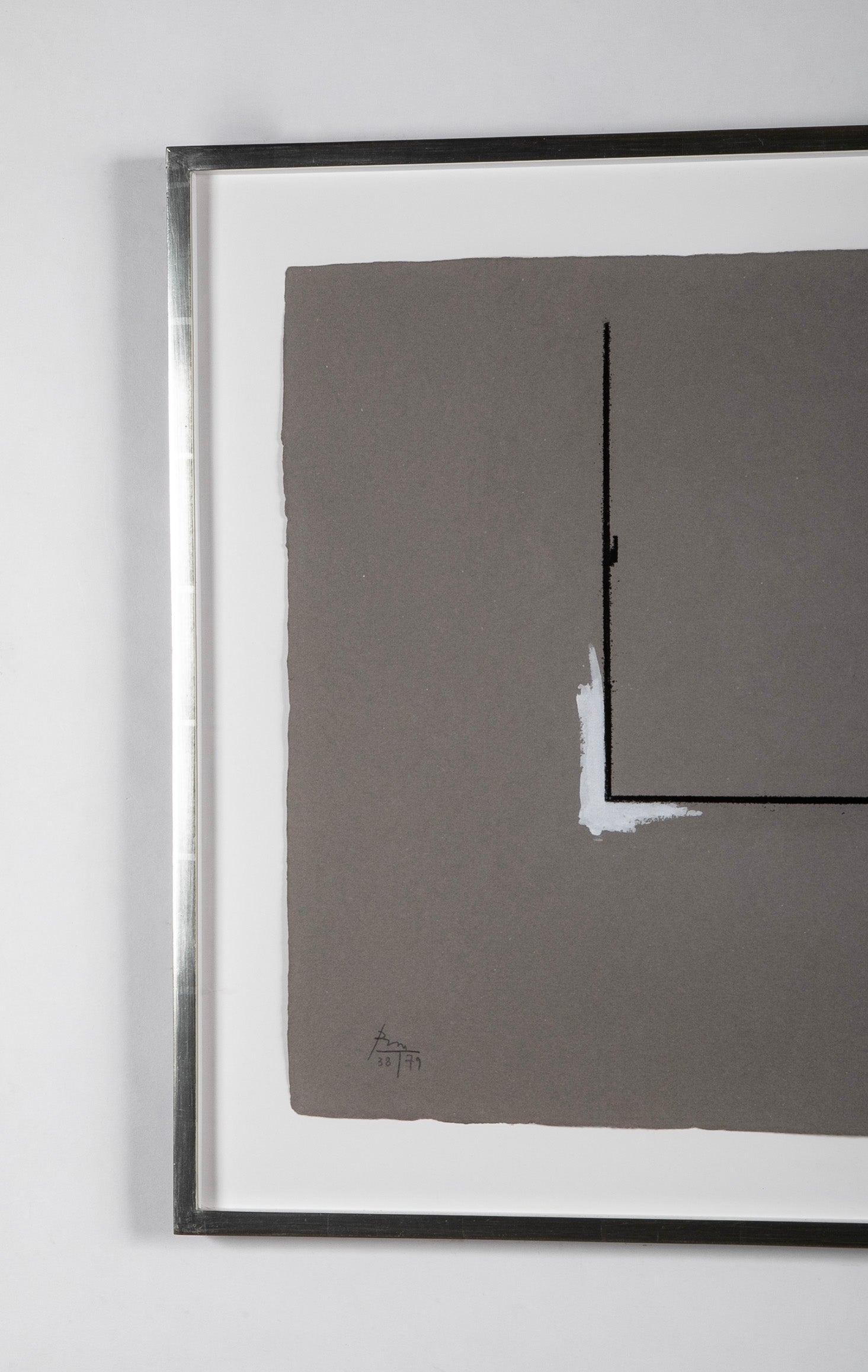 "Gray Open with White Paint" Soft Ground Etching by Robert Motherwell