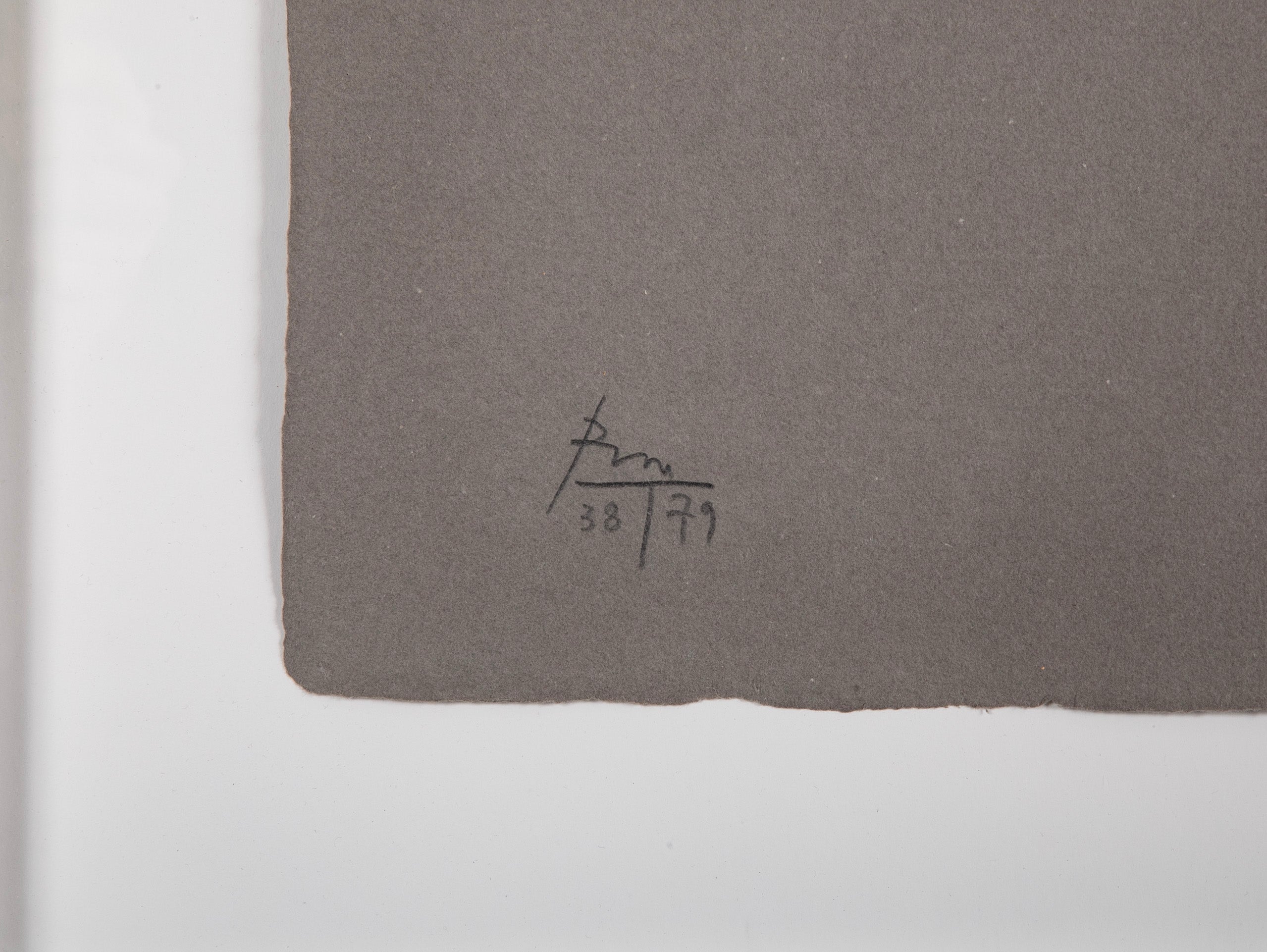 "Gray Open with White Paint" Soft Ground Etching by Robert Motherwell