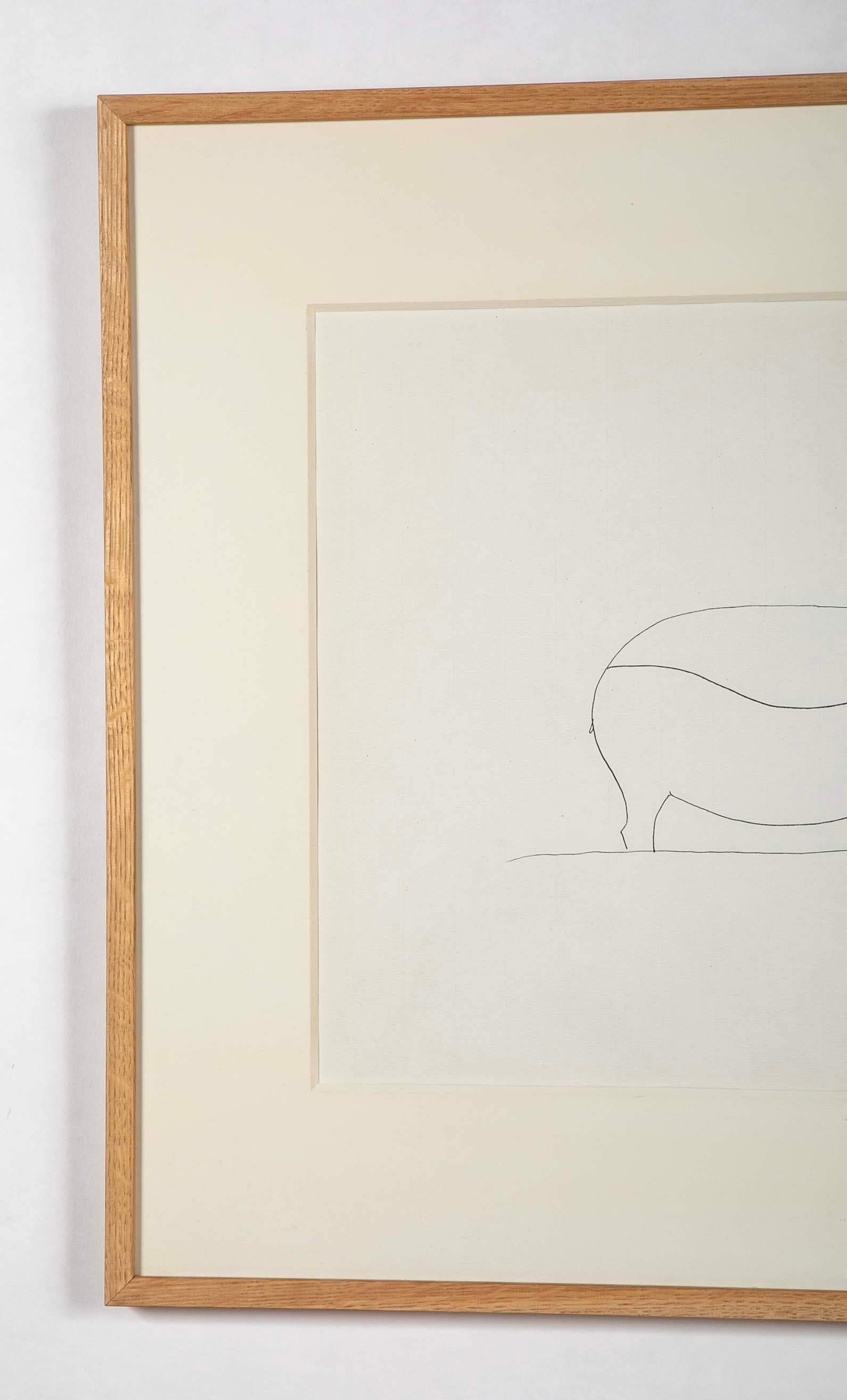 Ink Sketch on Ingres Paper Attributed to Francois- Xavier Lalanne