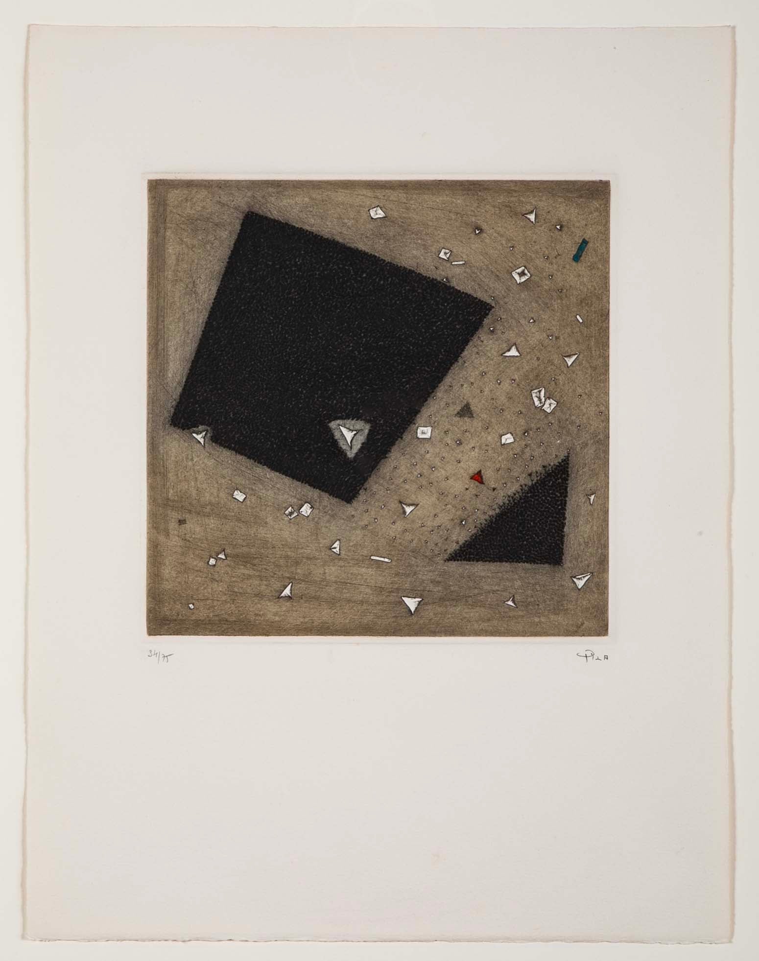 "Rupture, 1990" Etching on Woven Paper by Brazilian Arthur Luiz Piza