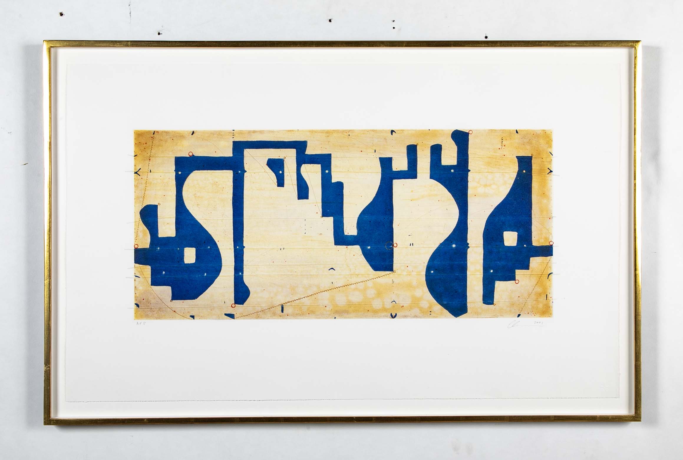"Seven String Etching with White and Blue" by Caio Fonseca