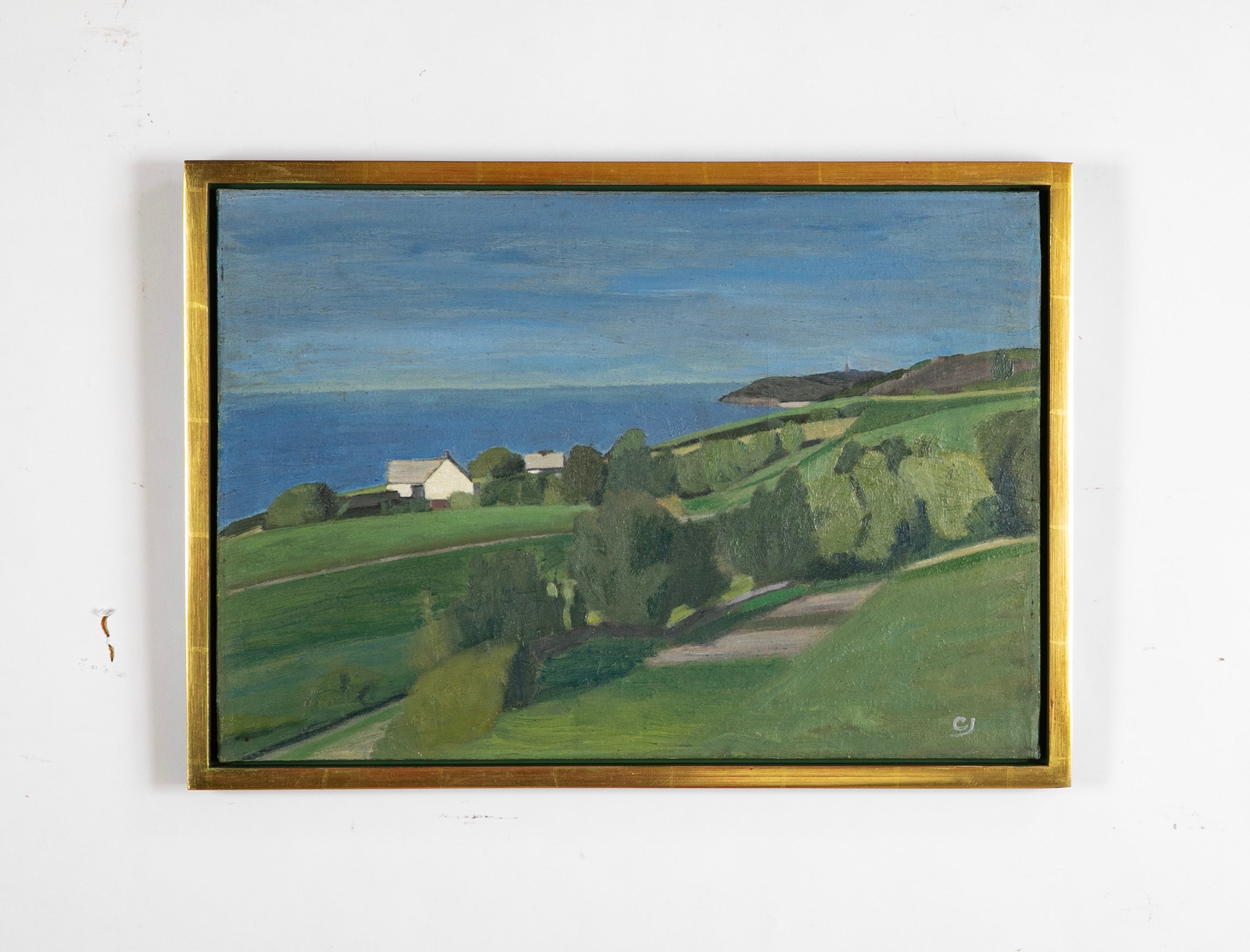 "View of Vang on Bornholm" Oil on Canvas by Danish Artist Claus Johannsen