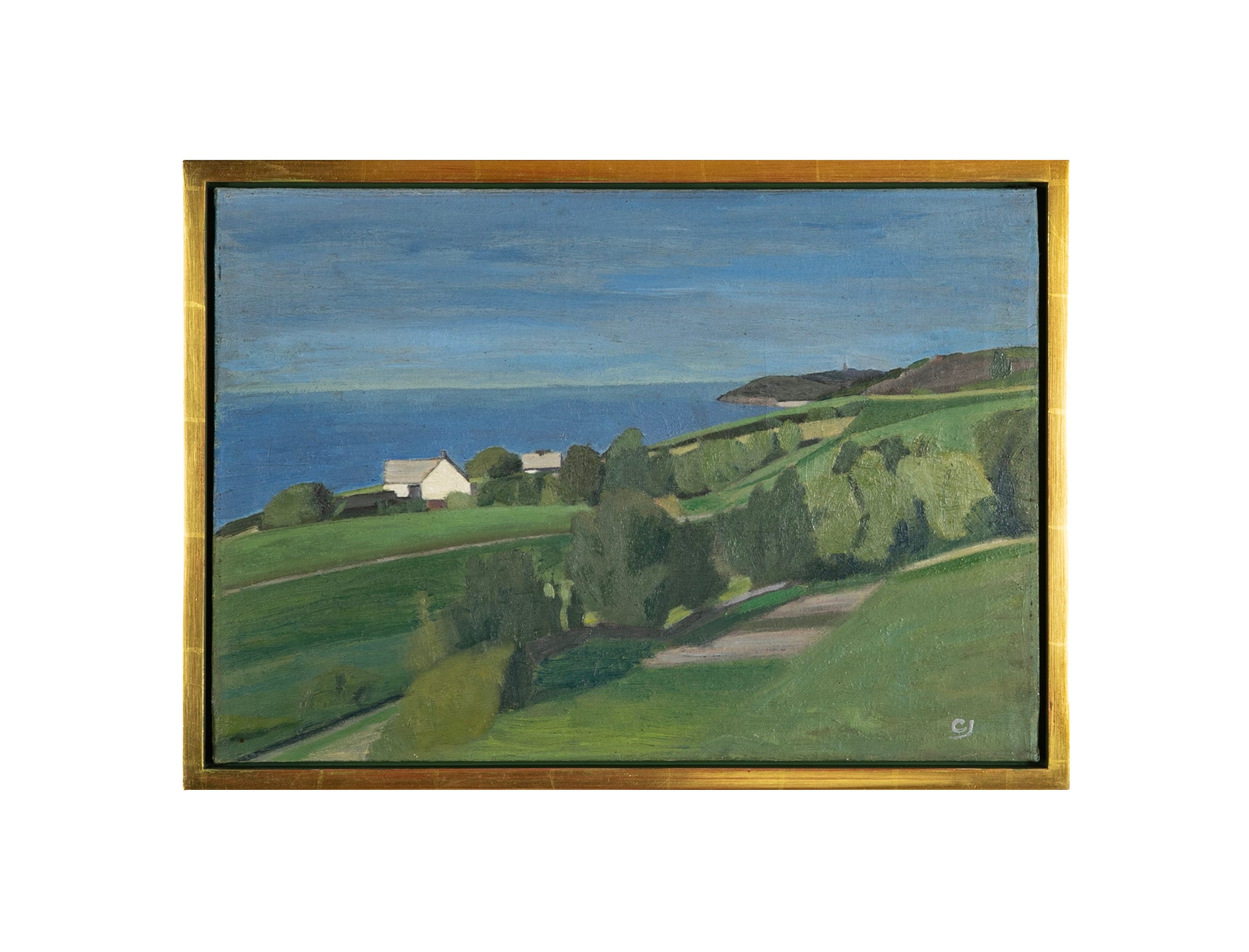 "View of Vang on Bornholm" Oil on Canvas by Danish Artist Claus Johannsen