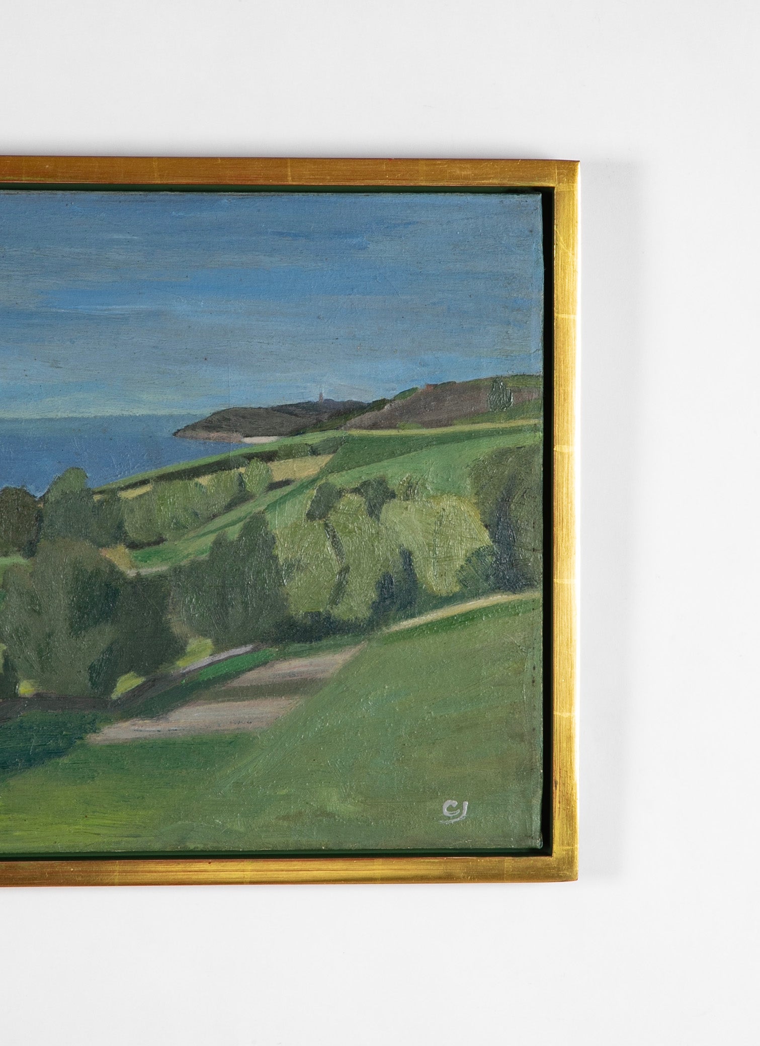 "View of Vang on Bornholm" Oil on Canvas by Danish Artist Claus Johannsen