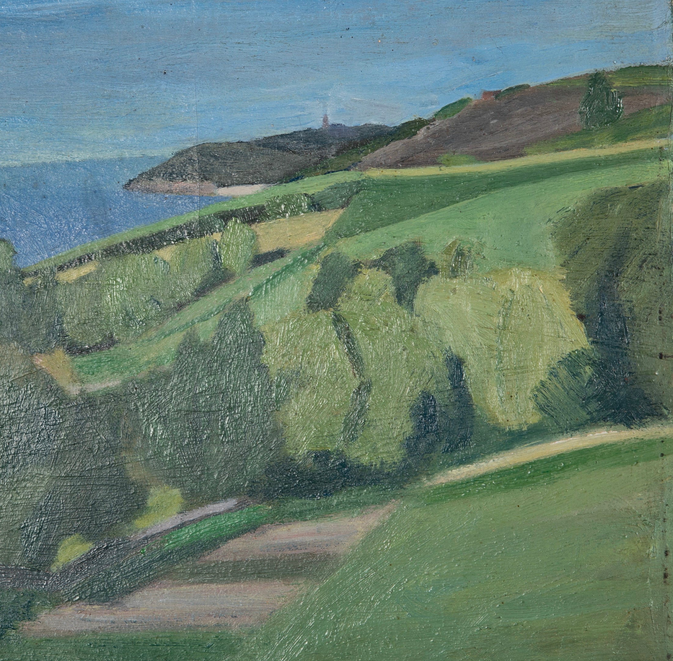 "View of Vang on Bornholm" Oil on Canvas by Danish Artist Claus Johannsen