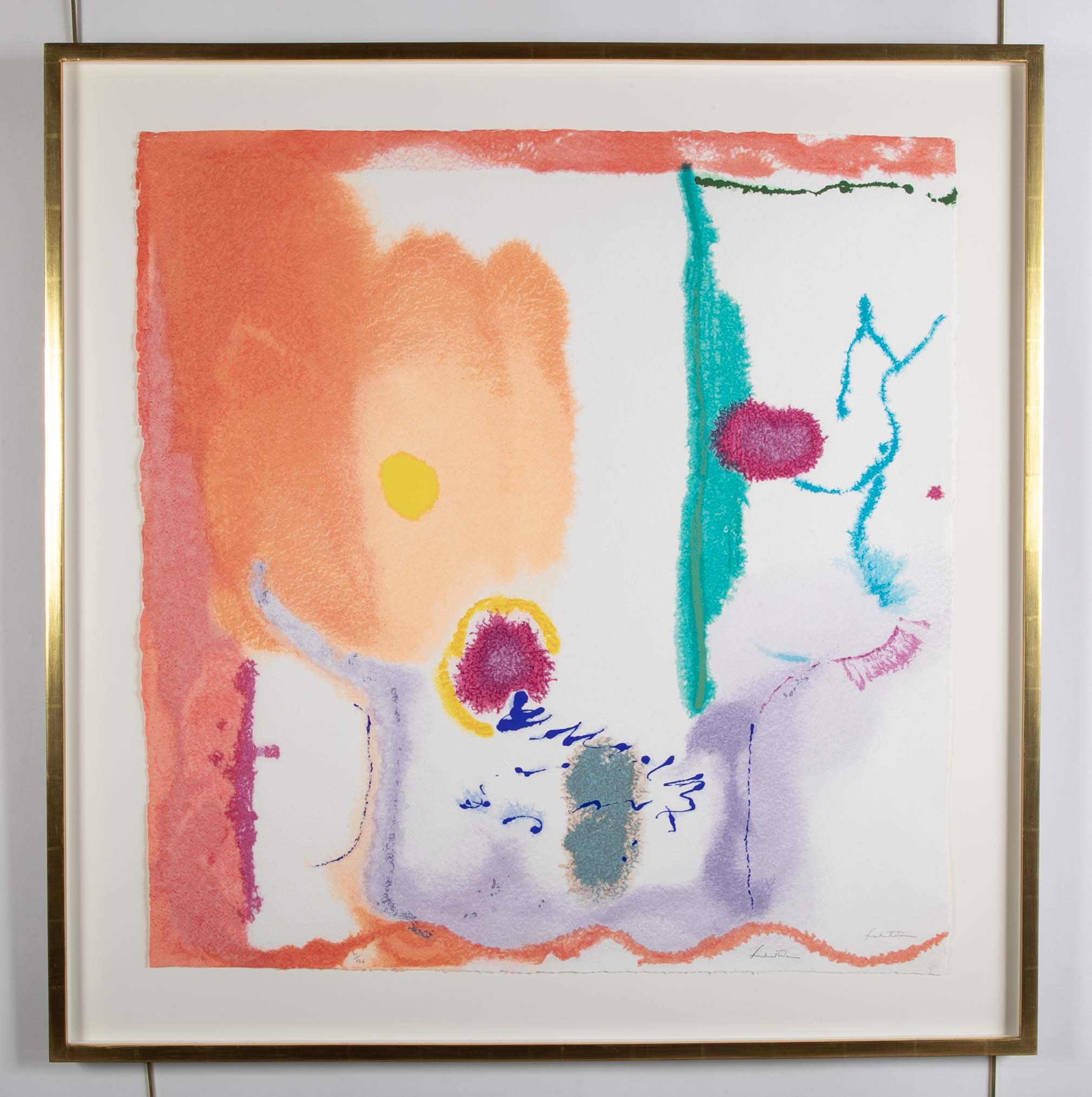"Beginnings" Screenprint in Colors by American Abstract Artist Helen Frankenthaler