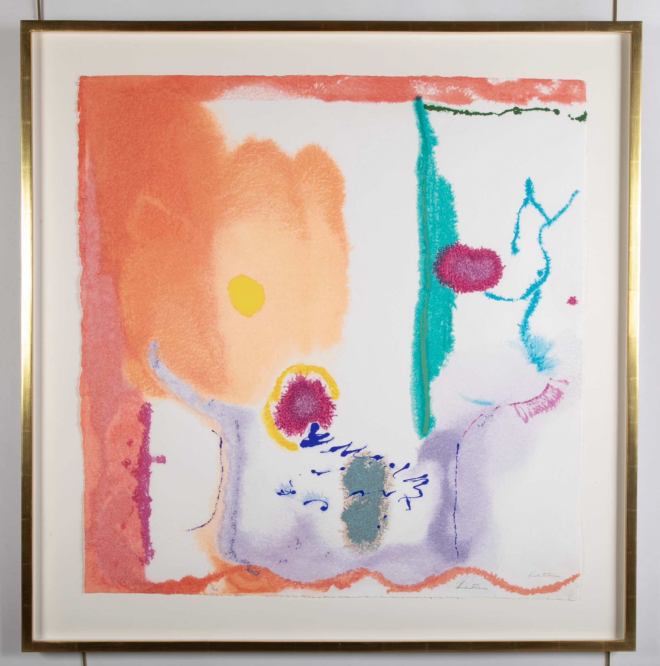 "Beginnings" Screenprint in Colors by American Abstract Artist Helen Frankenthaler