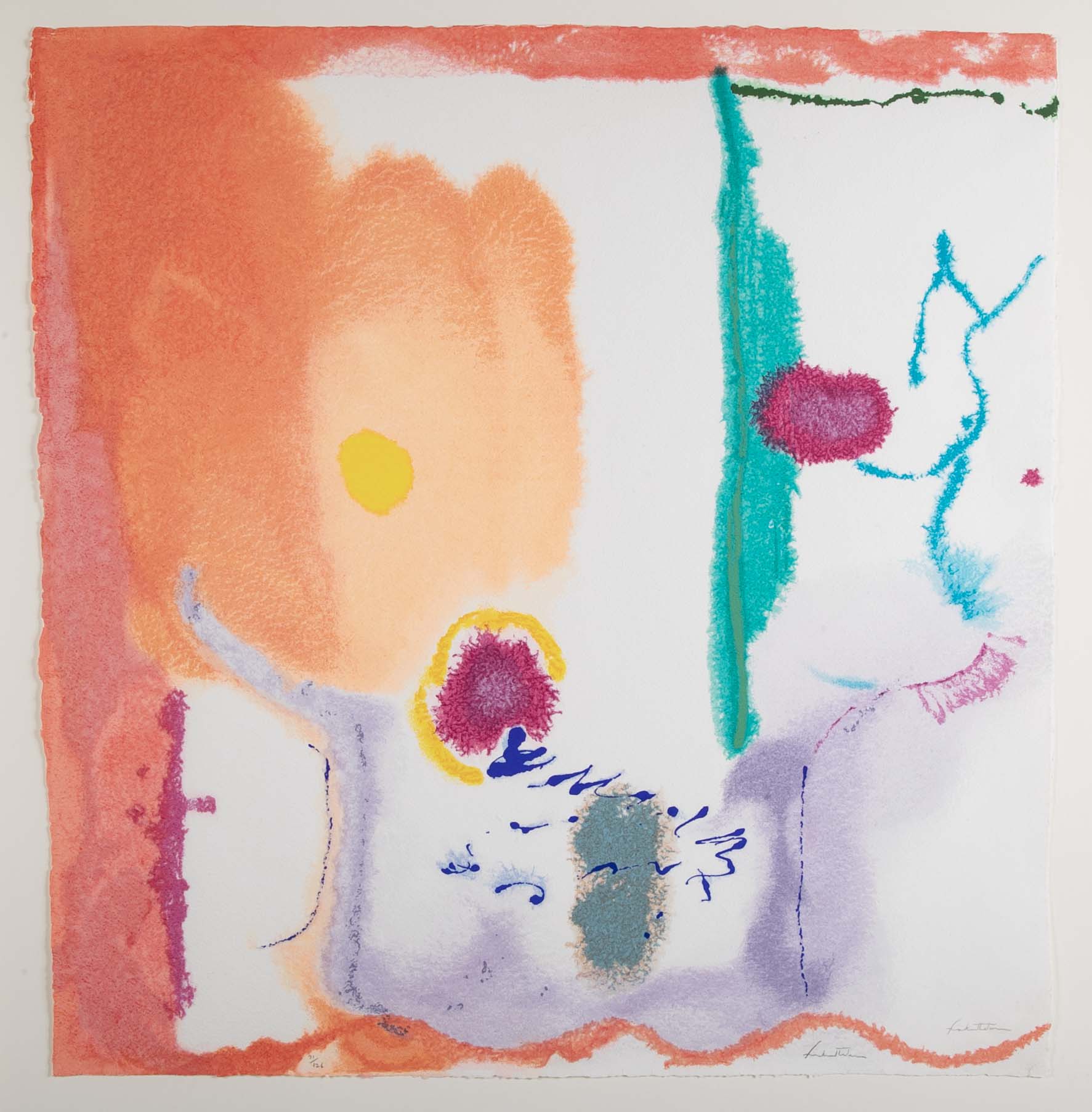 "Beginnings" Screenprint in Colors by American Abstract Artist Helen Frankenthaler